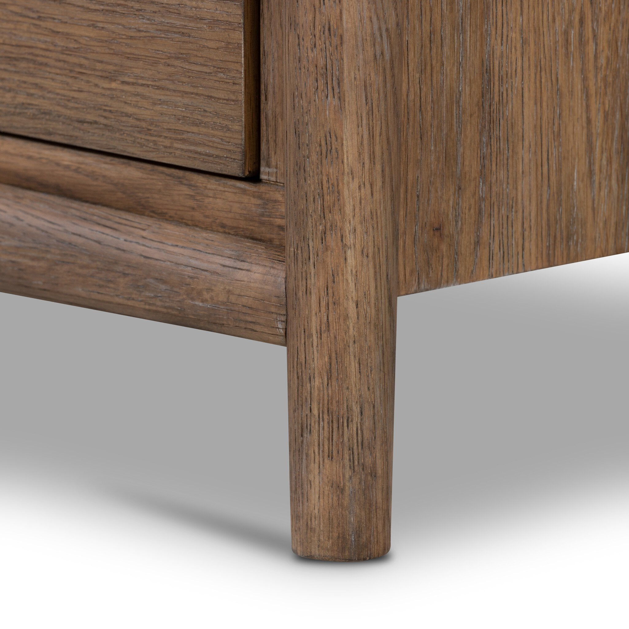 Four Hands Glenview Nightstand — Weathered Oak-Weathered Oak Veneer-Aged Bronze