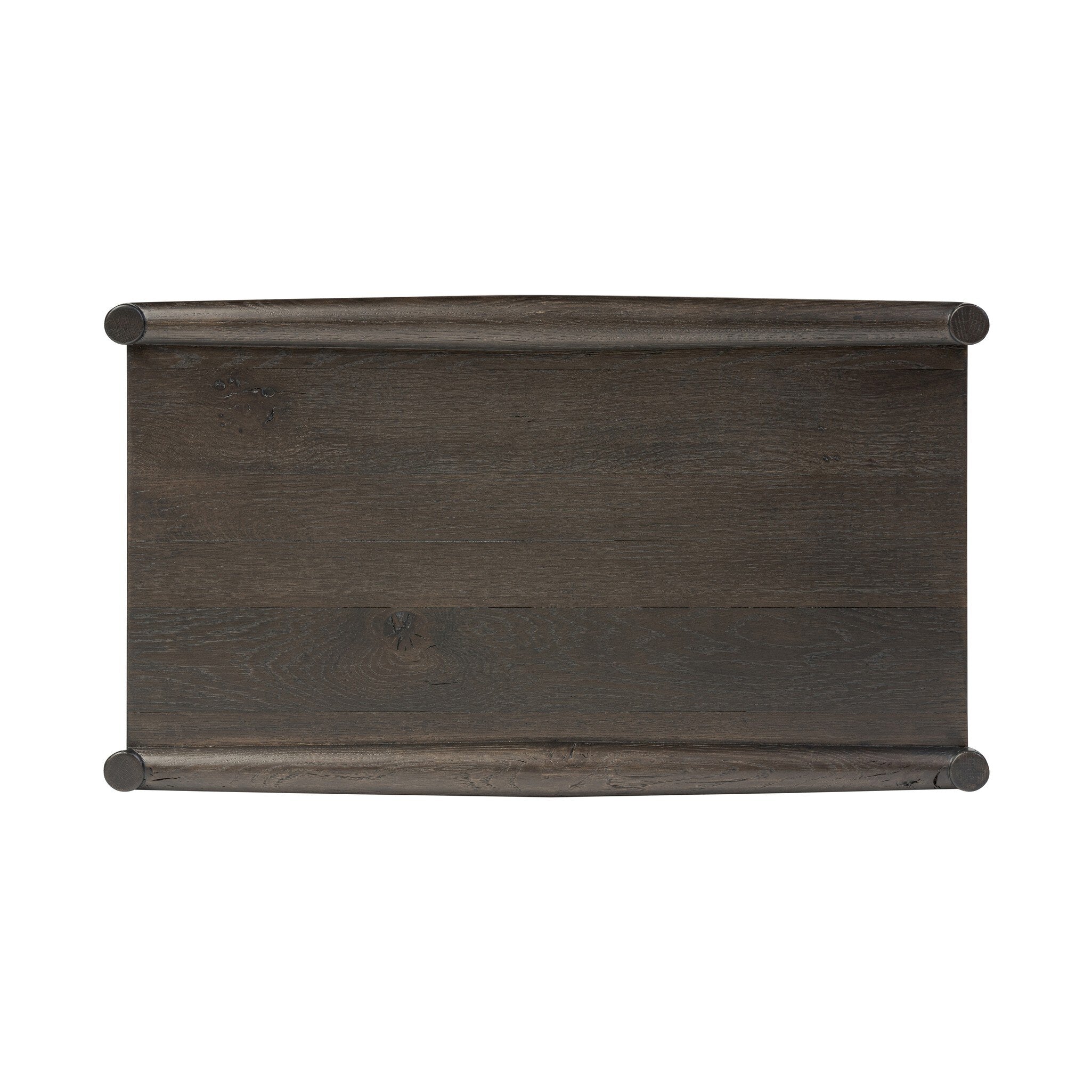 Four Hands Glenview Nightstand — Smoked Black Oak-Smoked Black Resawn Oak-Aged Bronze