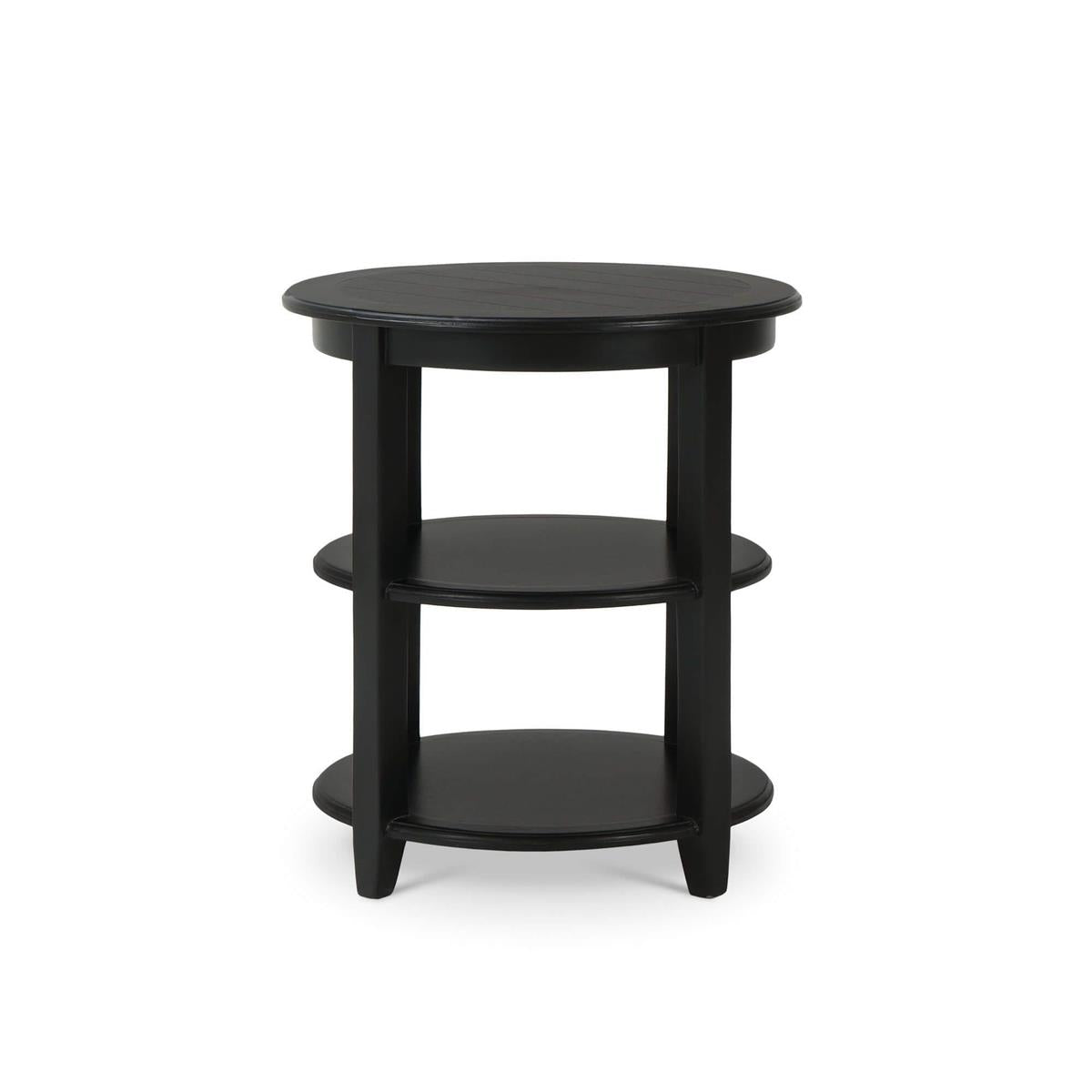 Bramble Luna Round 3 Tier Side Table — Batavia Black