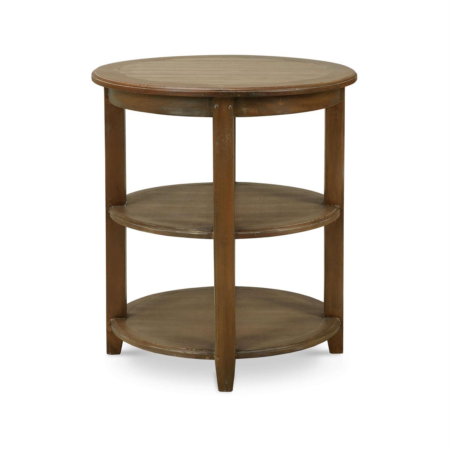 Bramble Luna Round 3 Tier Side Table — Straw Wash