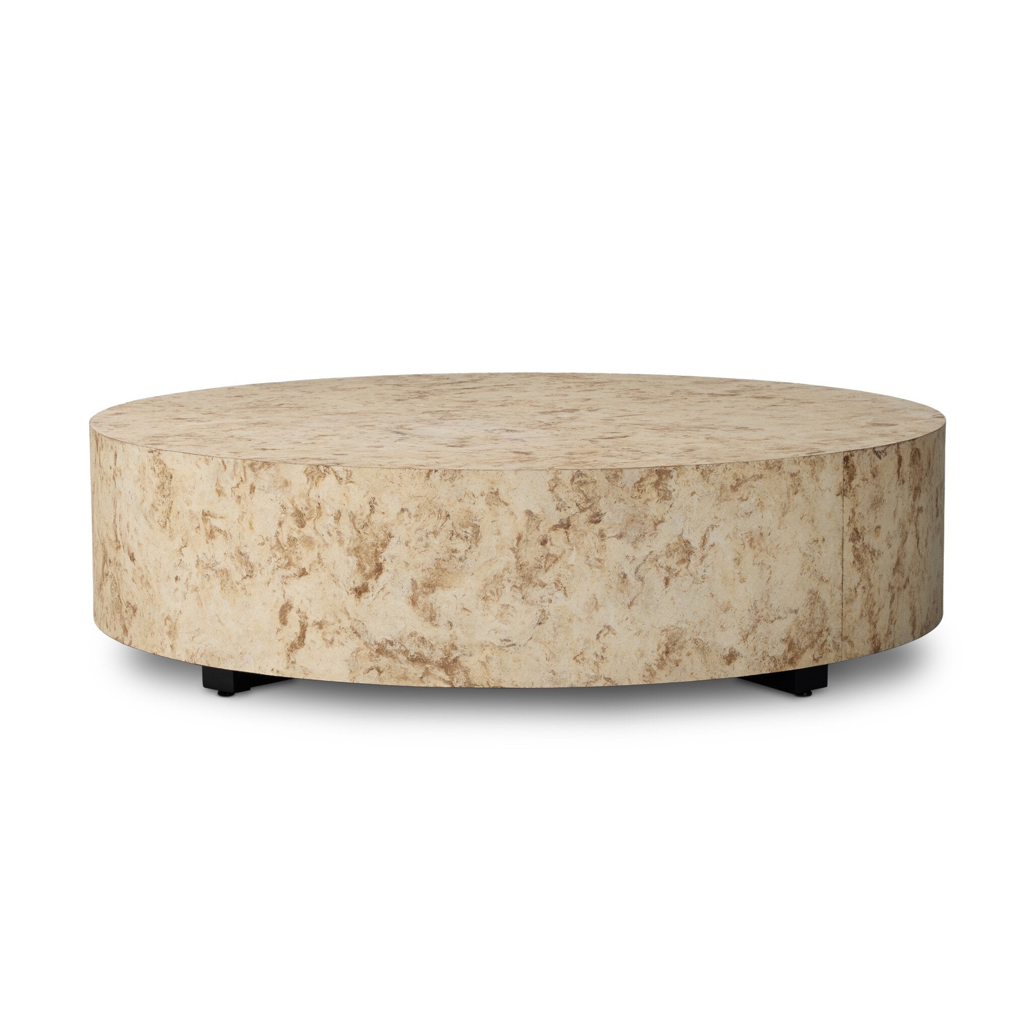 Four Hands Hudson Large Coffee Table — Bark Paper-Black Pine