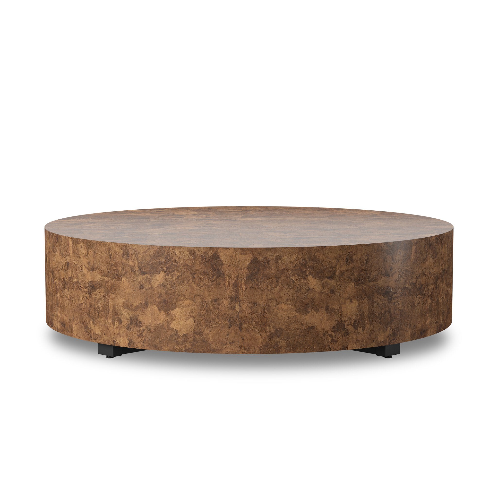 Four Hands Hudson Large Coffee Table — Dark Bark Paper-Black Pine-Smoked Oak Veneer