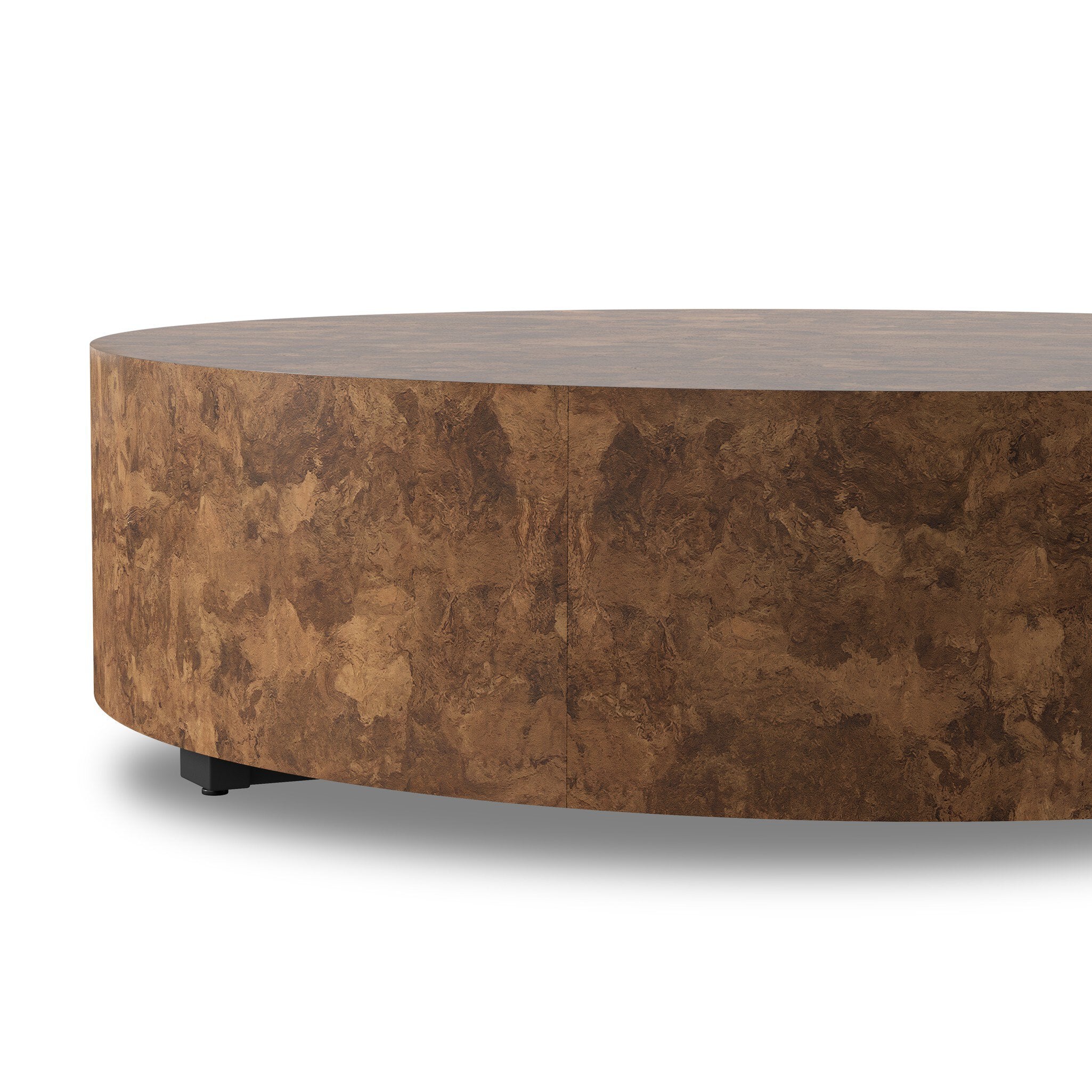 Four Hands Hudson Large Coffee Table — Dark Bark Paper-Black Pine-Smoked Oak Veneer