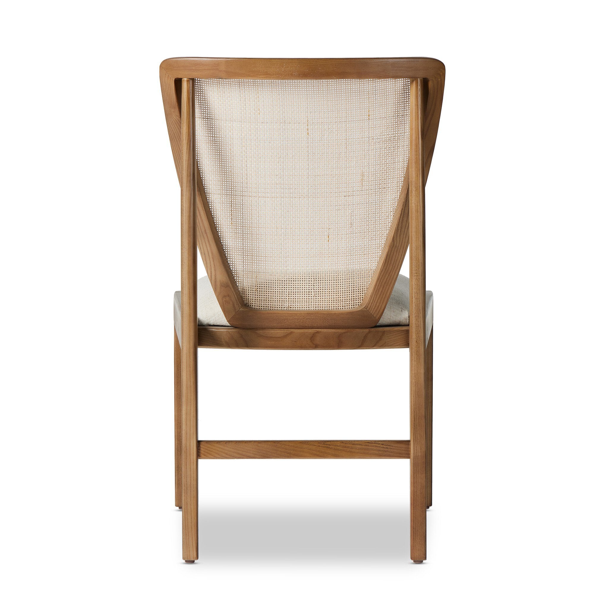 Four Hands Alida Dining Chair — Alcala Cream-Warm Ash-Natural Crosshatch Cane