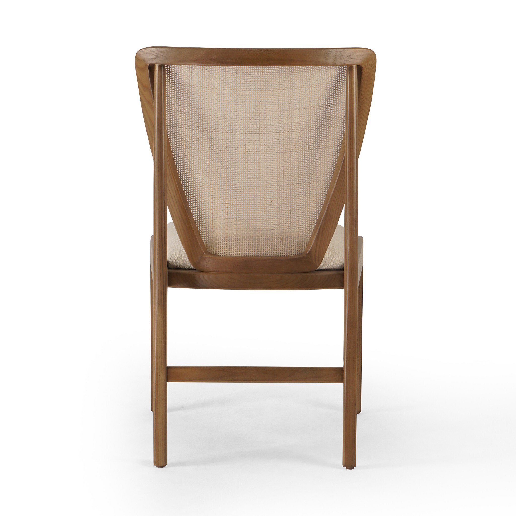 Four Hands Alida Dining Chair — Alcala Cream-Warm Ash-Natural Crosshatch Cane