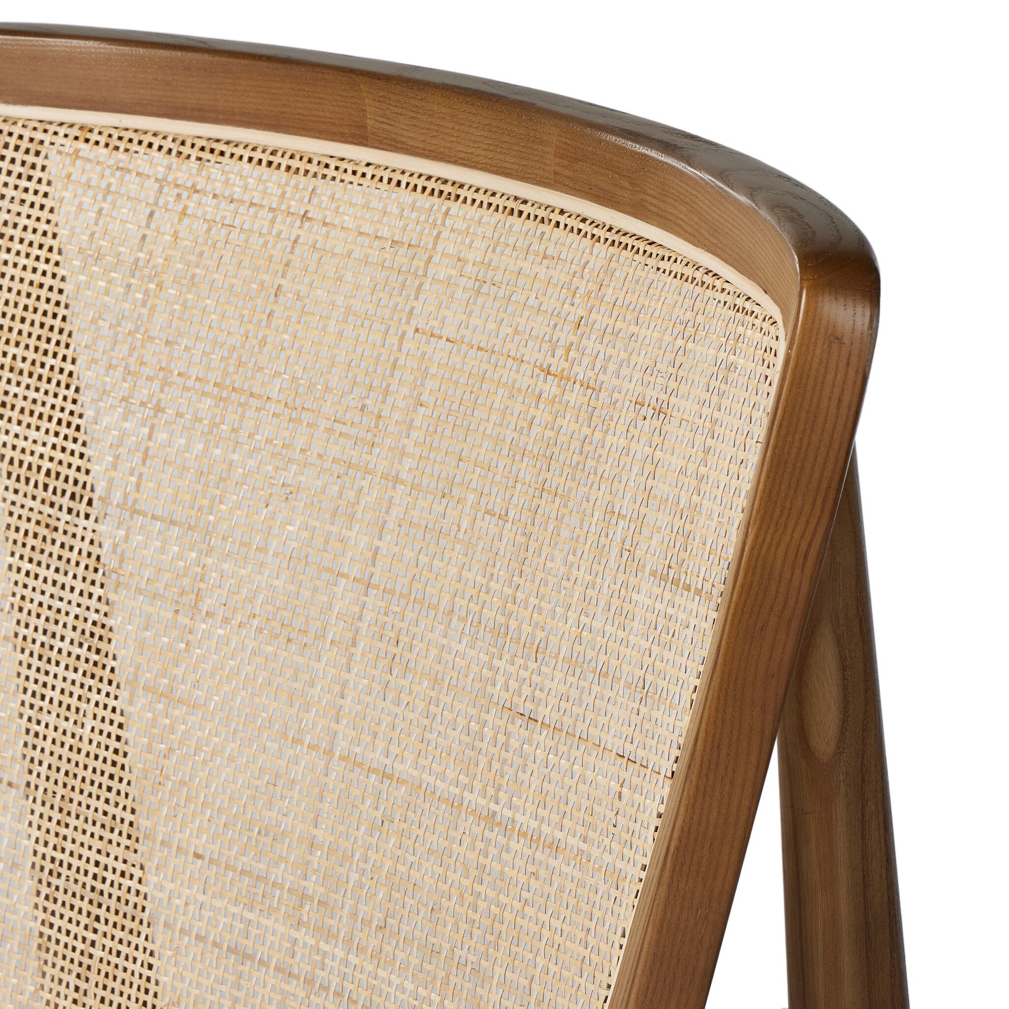 Four Hands Alida Dining Chair — Alcala Cream-Warm Ash-Natural Crosshatch Cane
