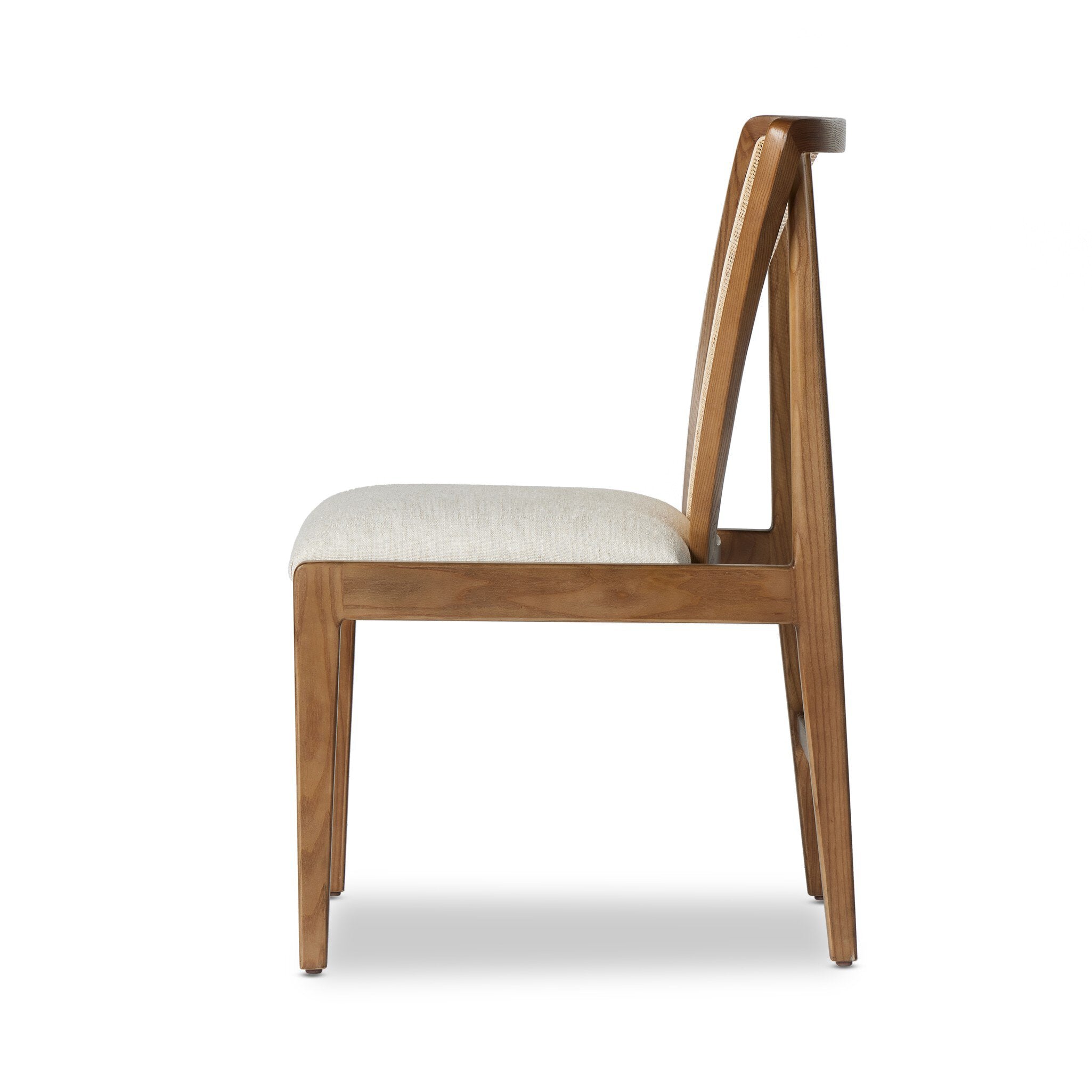 Four Hands Alida Dining Chair — Alcala Cream-Warm Ash-Natural Crosshatch Cane