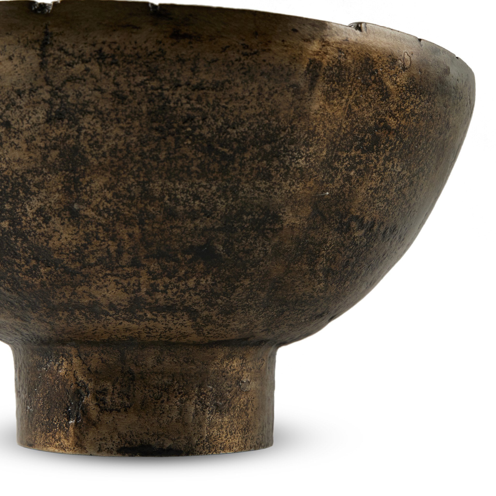 Four Hands Jagen Outdoor Pedestal Bowl — Rustic Cast Aluminum