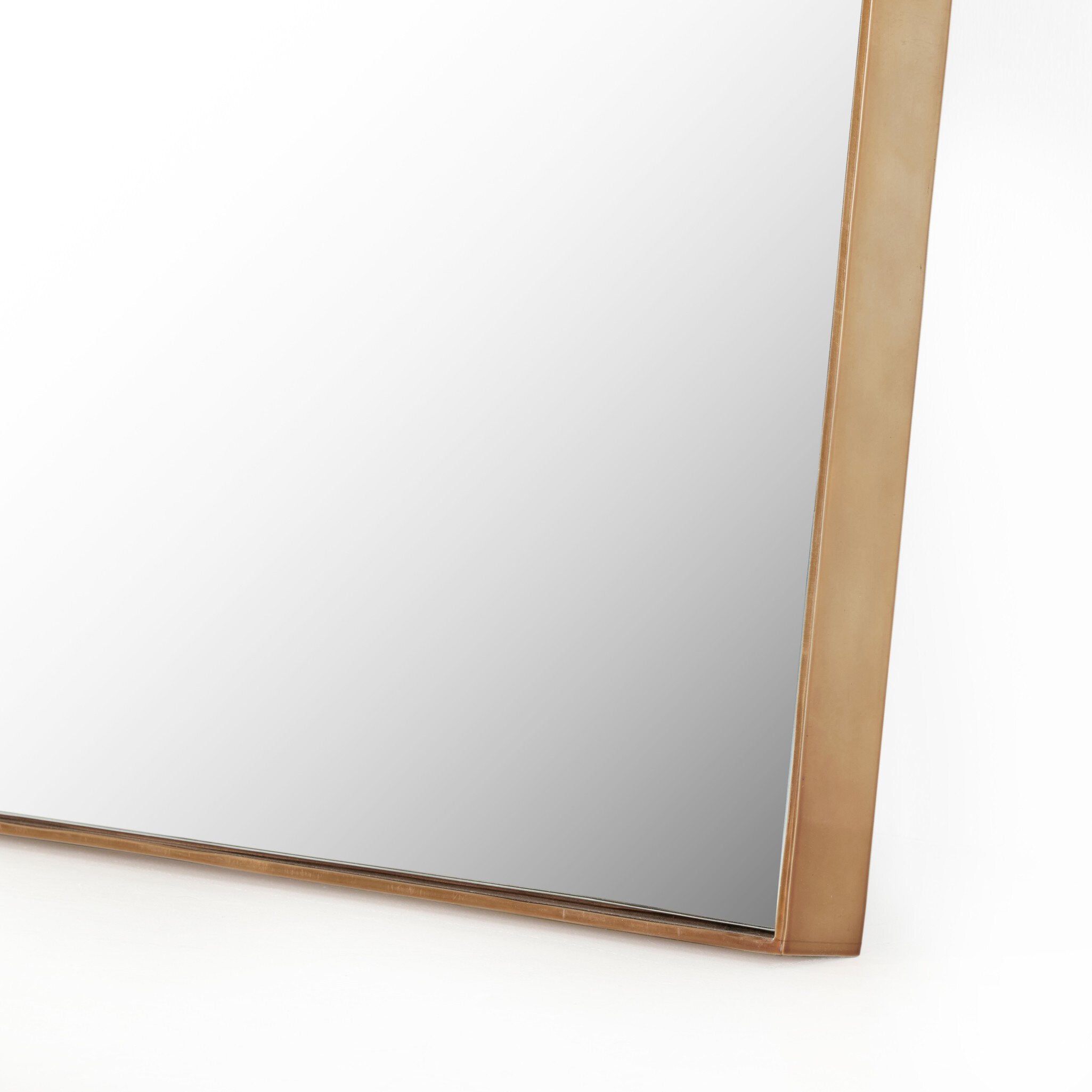 Four Hands Georgina Rectangle Floor Mirror — Polished Brass-Mirror