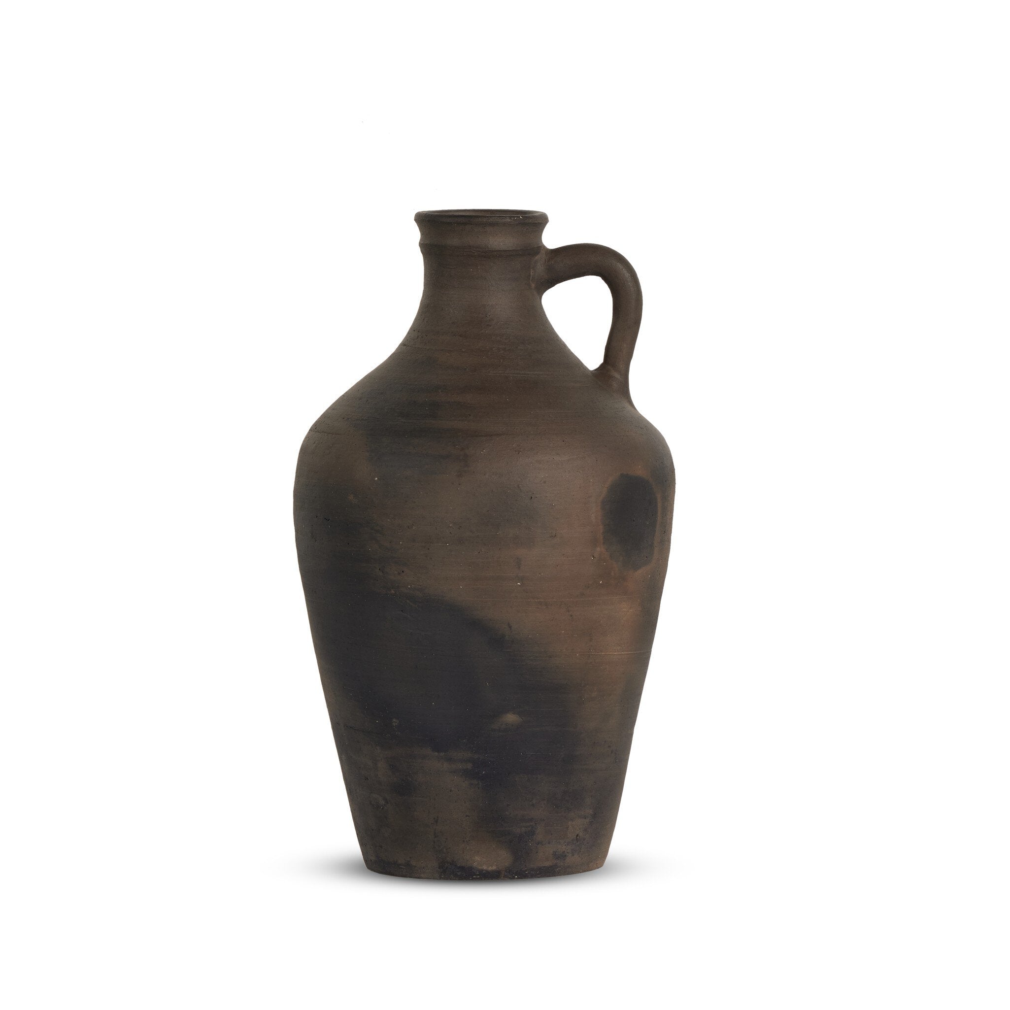 Four Hands Kamari Vessel — Aged Black Terracotta