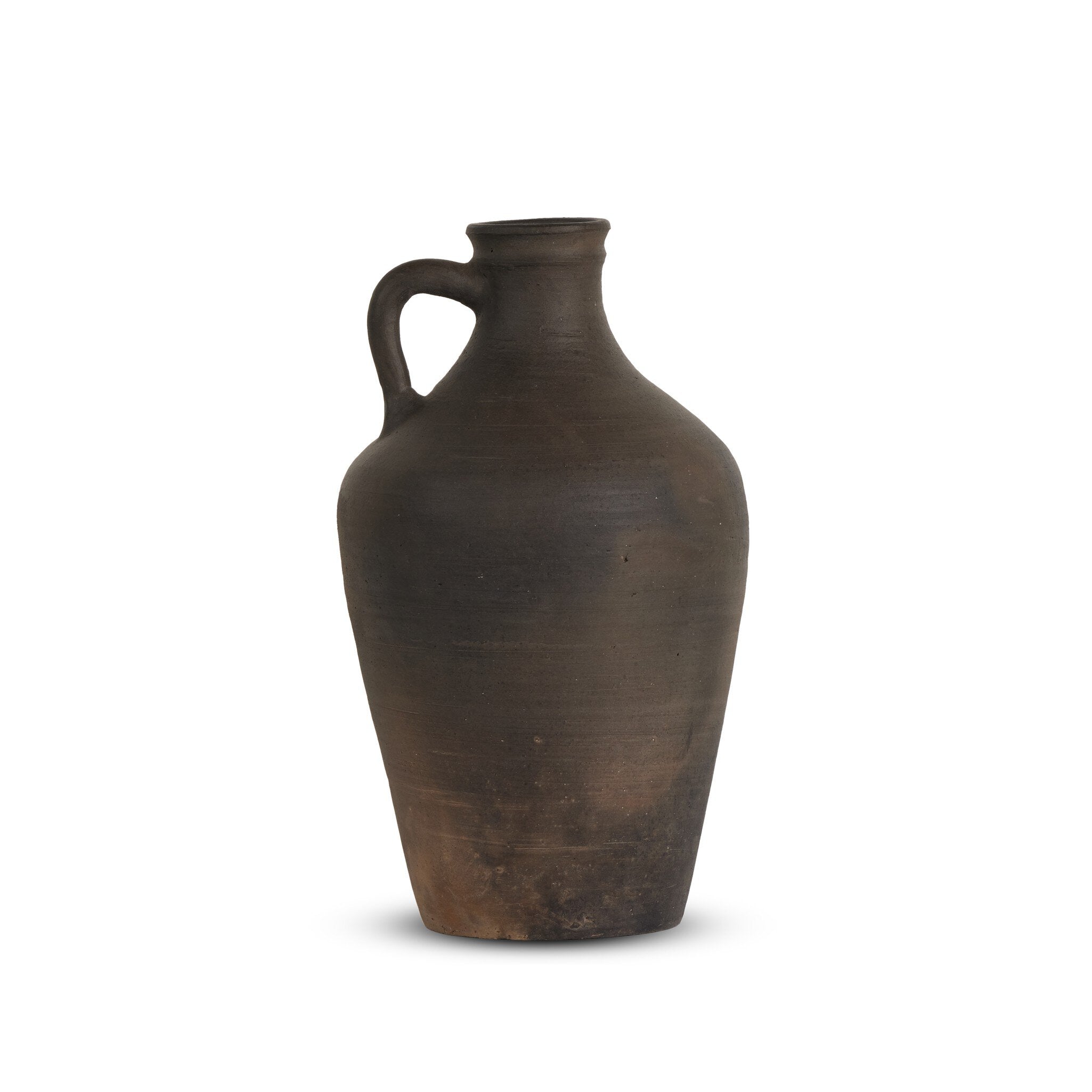 Four Hands Kamari Vessel — Aged Black Terracotta