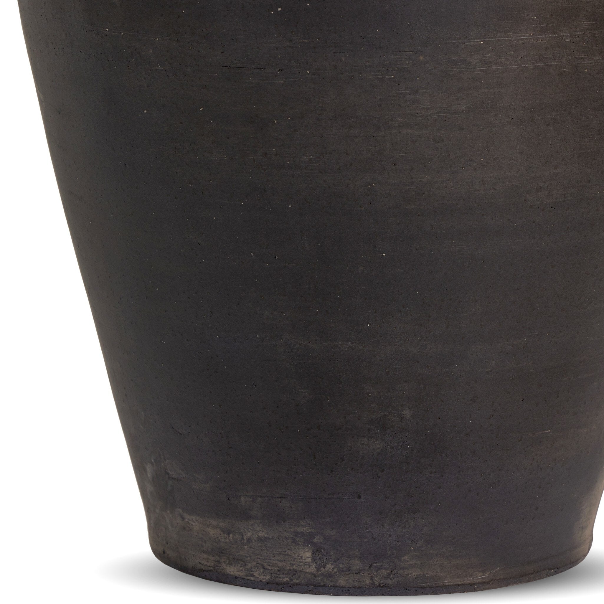 Four Hands Kyland Vessel — Aged Black Terracotta