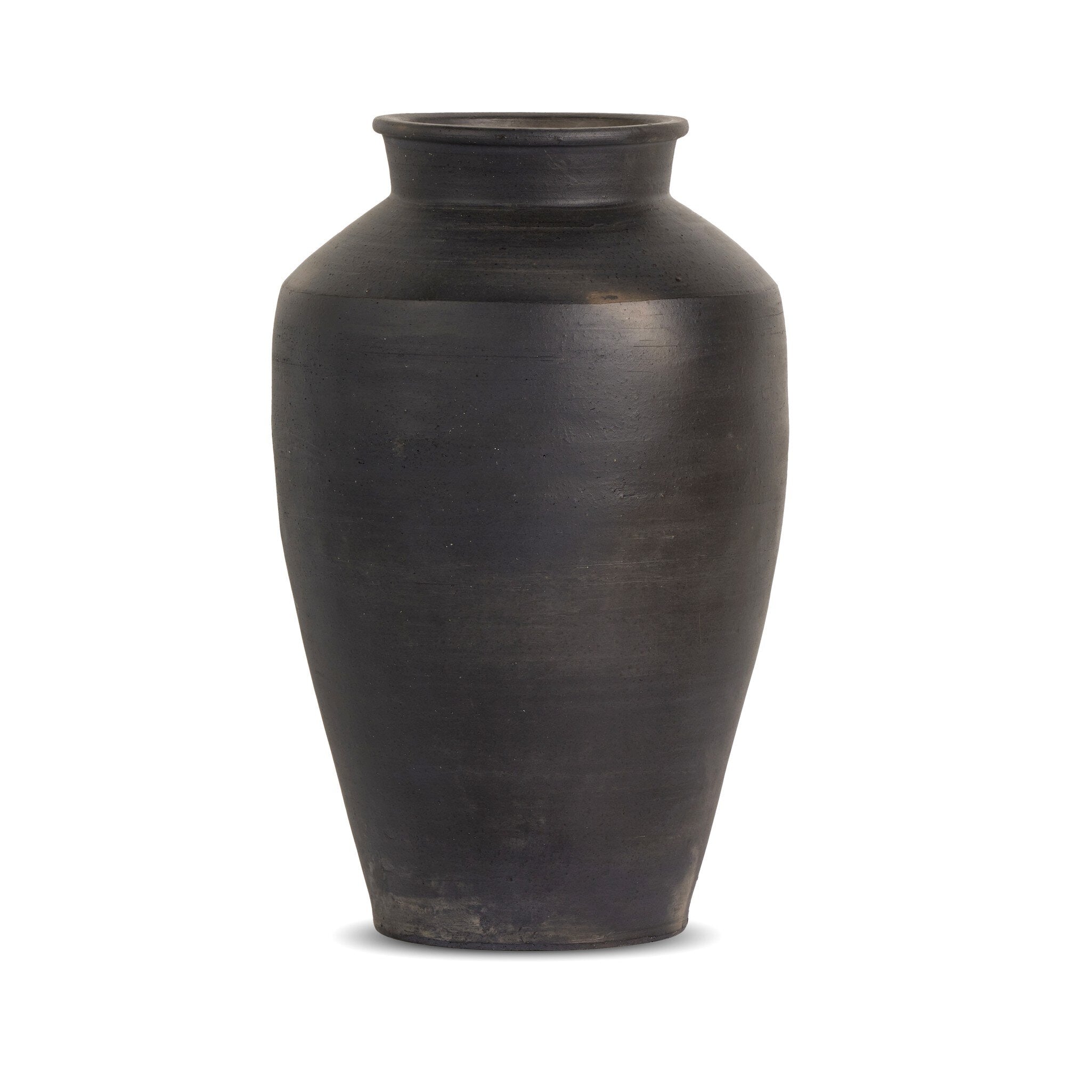 Four Hands Kyland Vessel — Aged Black Terracotta