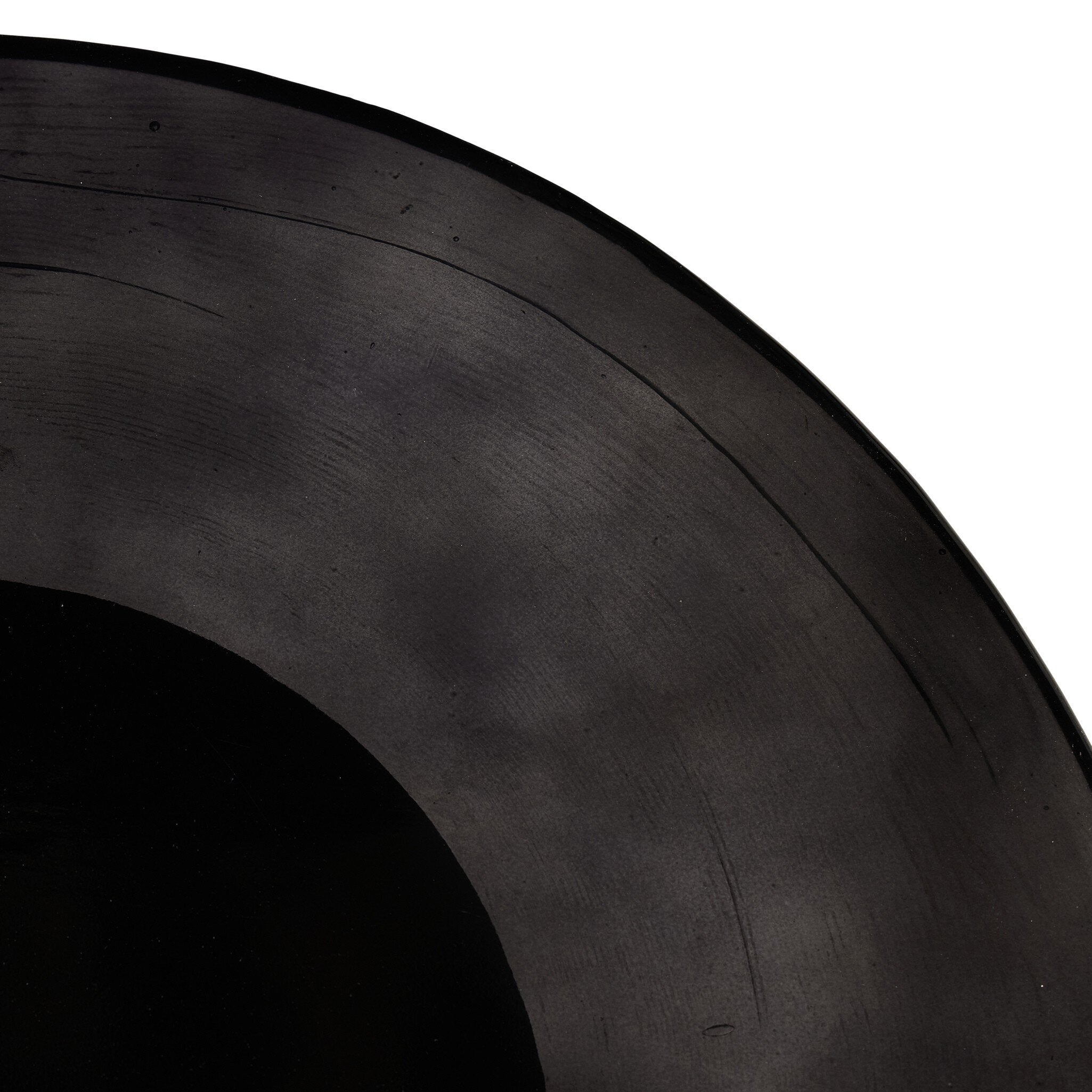 Four Hands Ruben End Table — Smoked Black Cast Glass-Rustic Brown