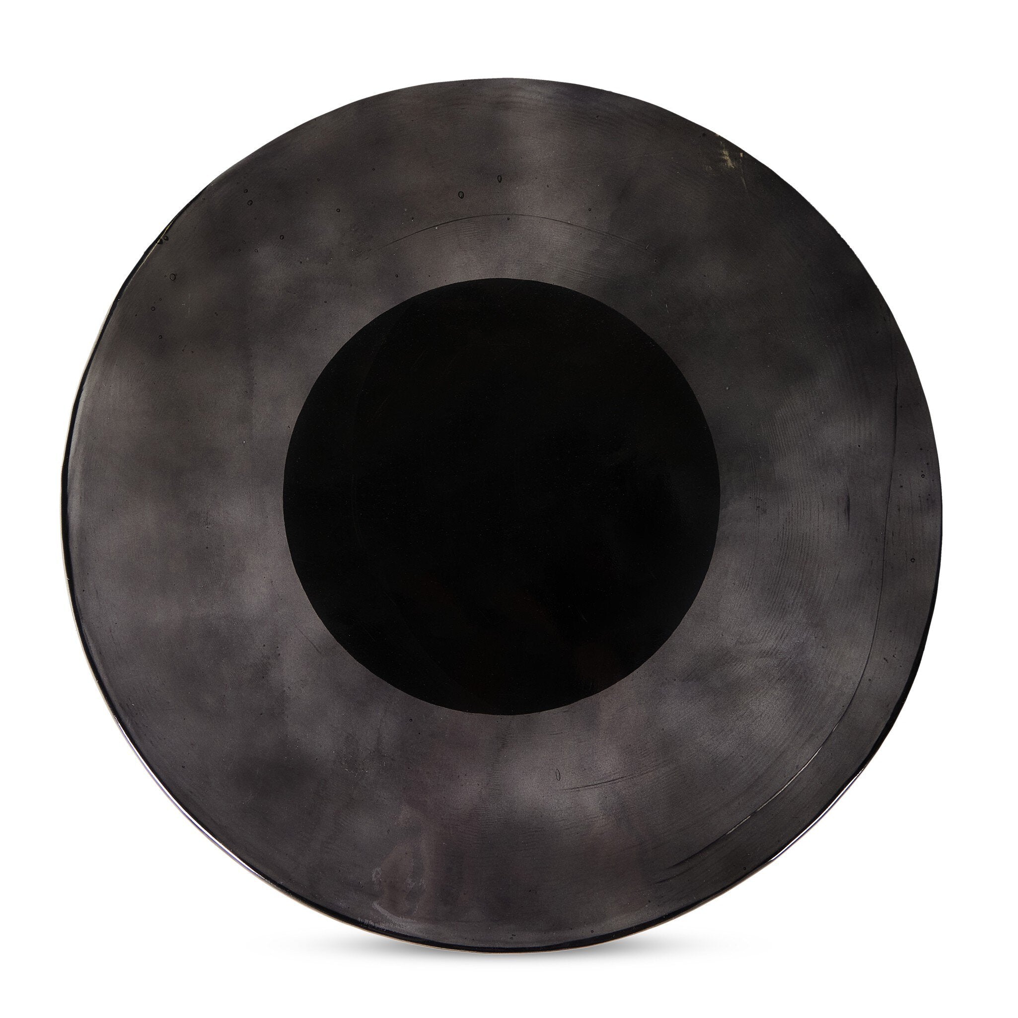 Four Hands Ruben End Table — Smoked Black Cast Glass-Rustic Brown