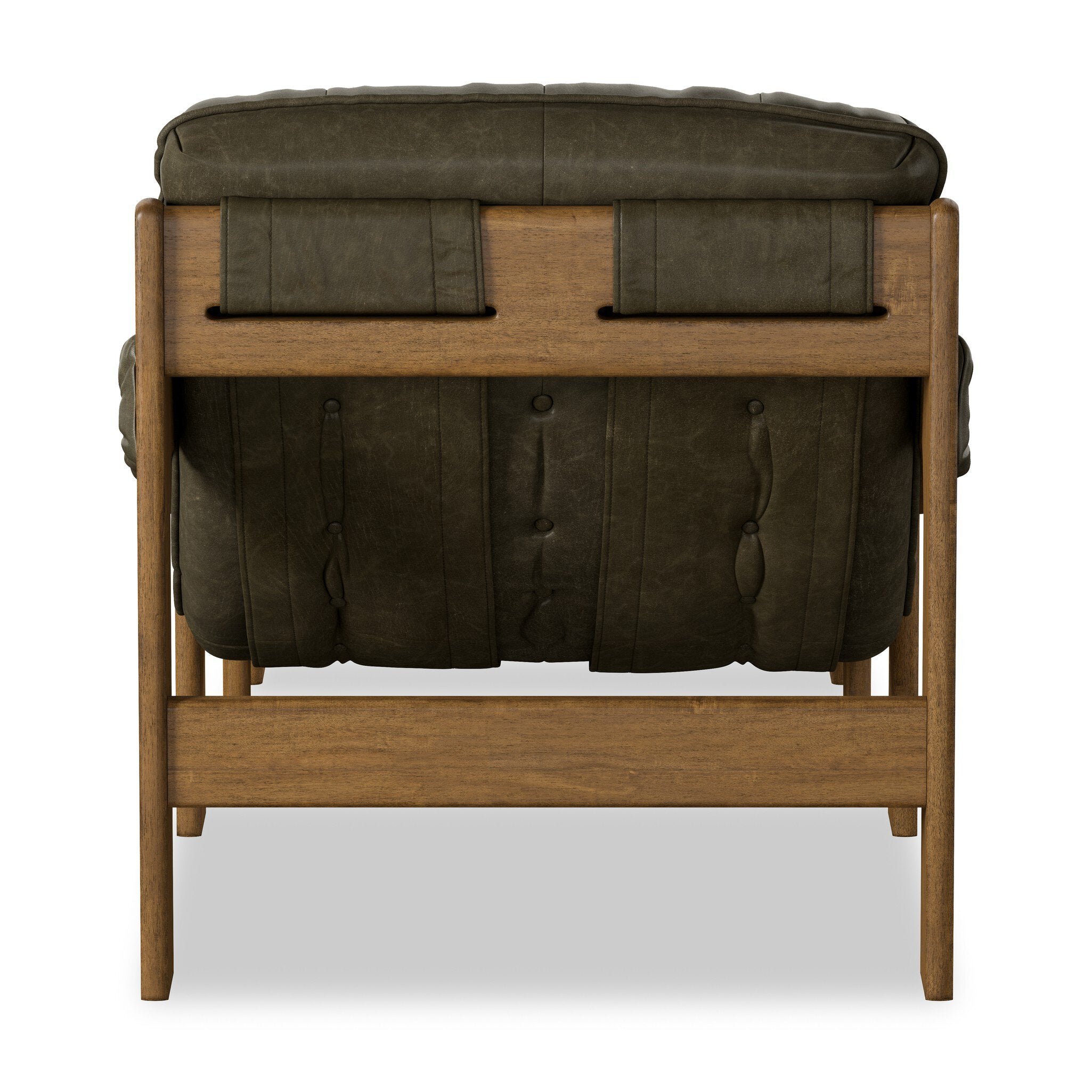 Four Hands Halston Chair With Ottoman — Dulane Moss-Weathered Sepia