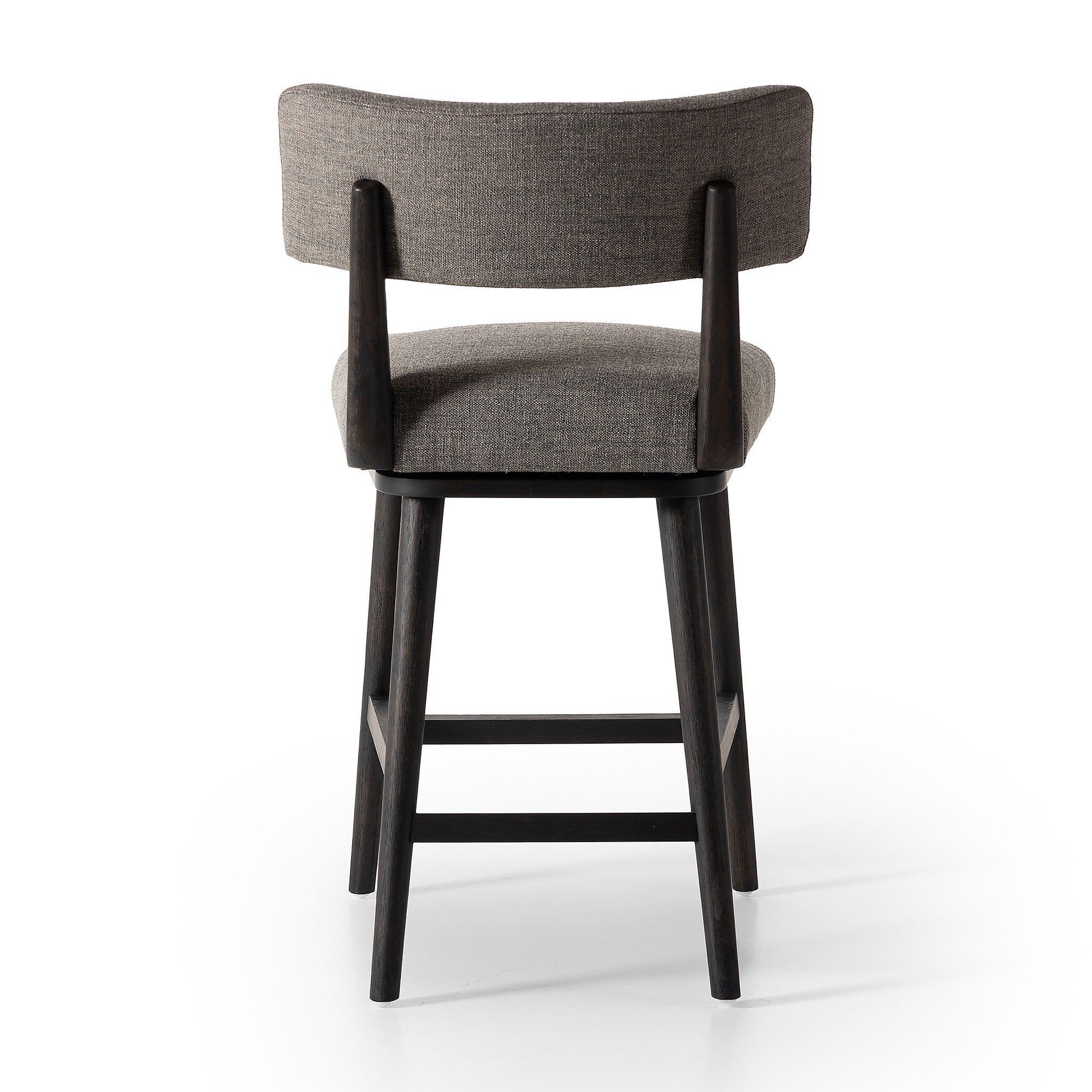Four Hands Cardell Swivel Bar + Counter Stool — Alcala Nickel-Burnt Parawood-Counter