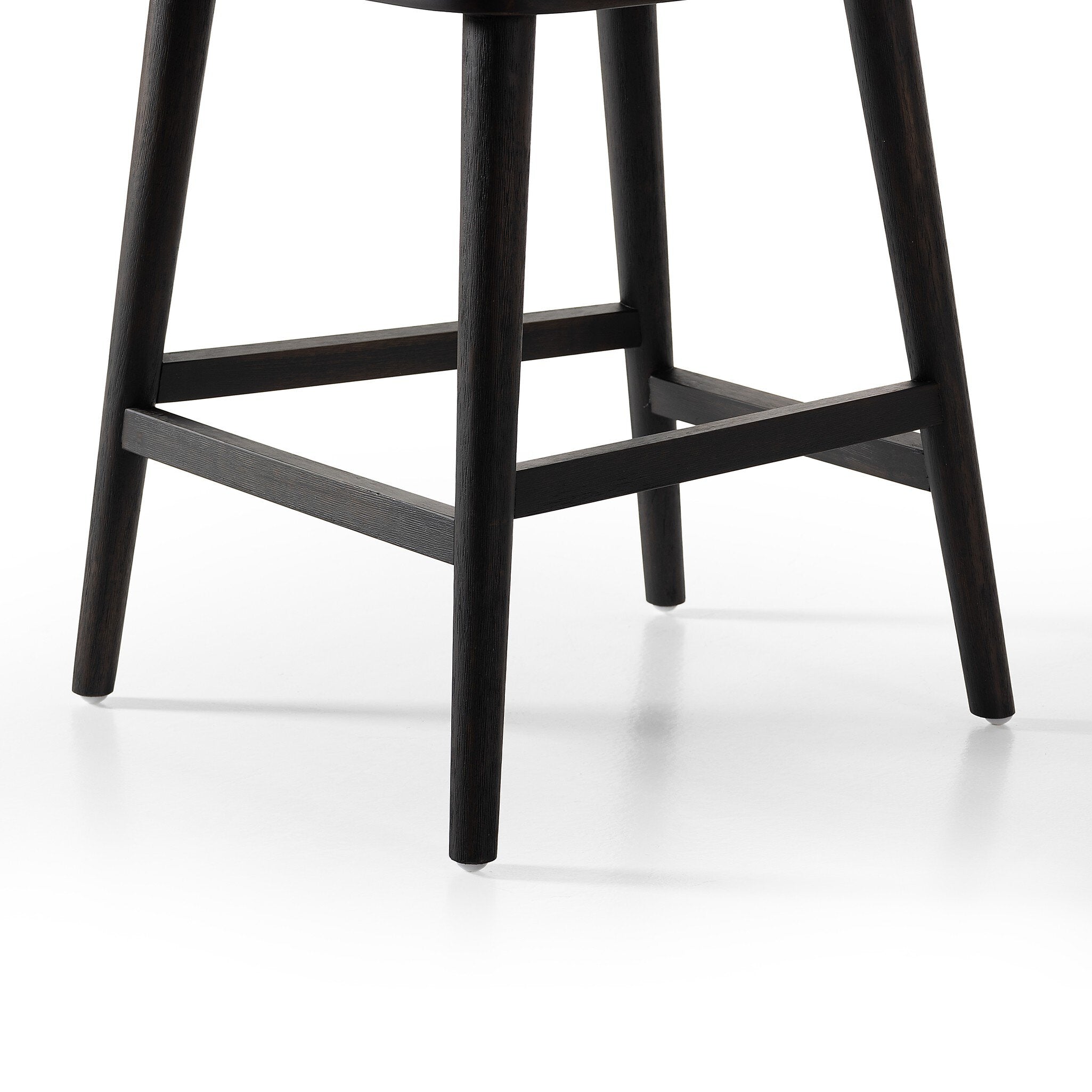 Four Hands Cardell Swivel Bar + Counter Stool — Alcala Nickel-Burnt Parawood-Counter