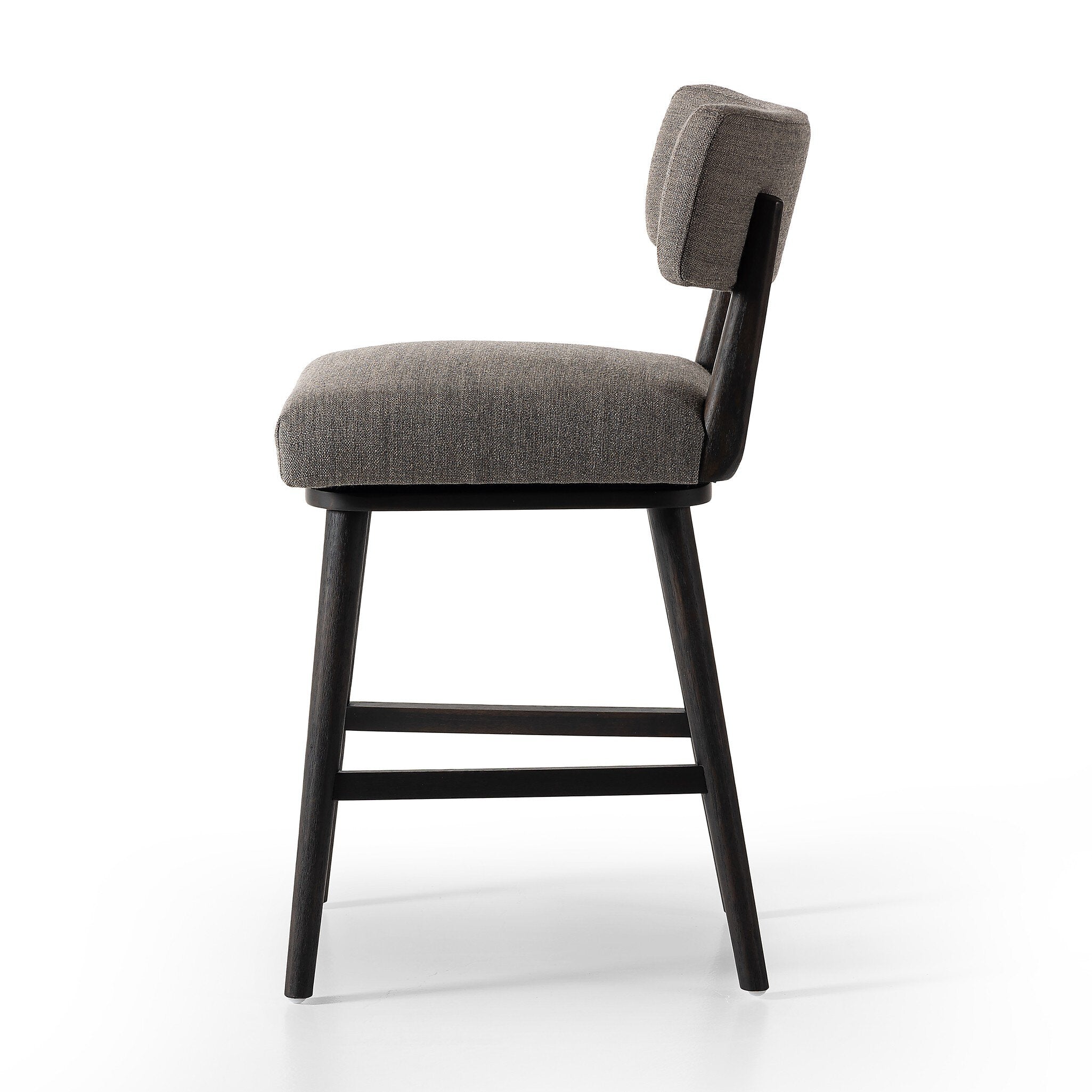 Four Hands Cardell Swivel Bar + Counter Stool — Alcala Nickel-Burnt Parawood-Counter