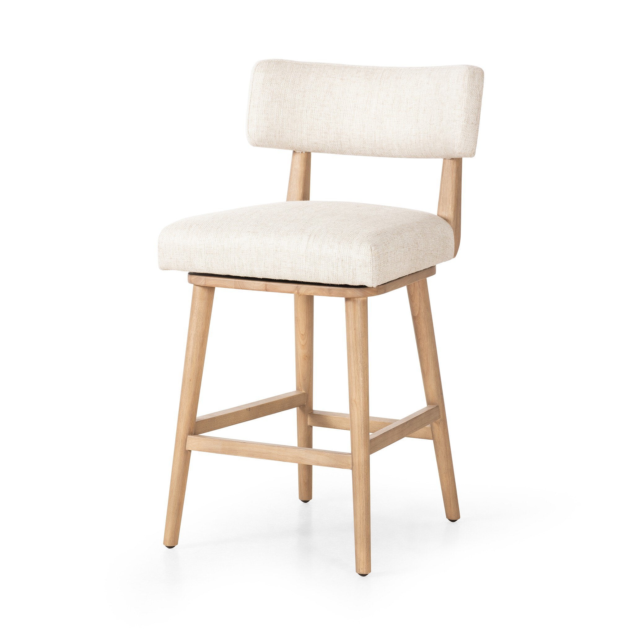 Four Hands Cardell Swivel Bar + Counter Stool — Essence Natural-Washed Natural Parawood-Counter