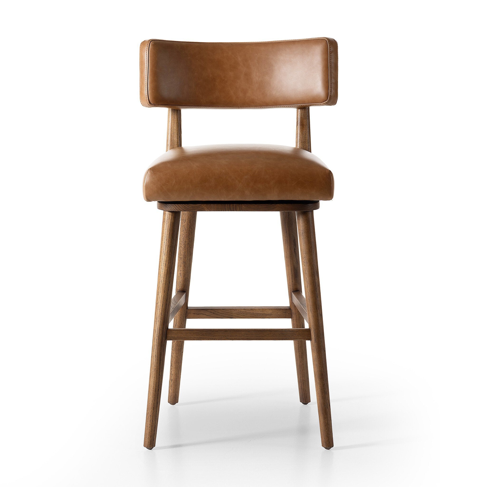Four Hands Cardell Swivel Bar + Counter Stool — Sonoma Chestnut-Tan Nettlewood-Bar