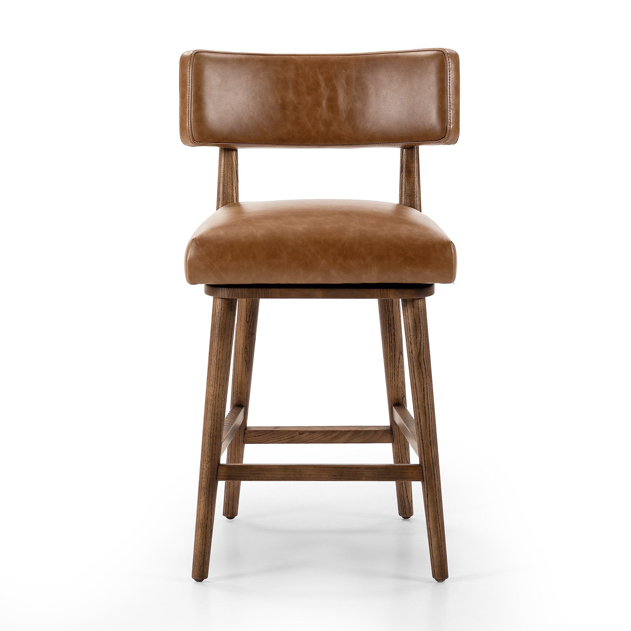 Four Hands Cardell Swivel Bar + Counter Stool — Sonoma Chestnut-Tan Nettlewood-Counter