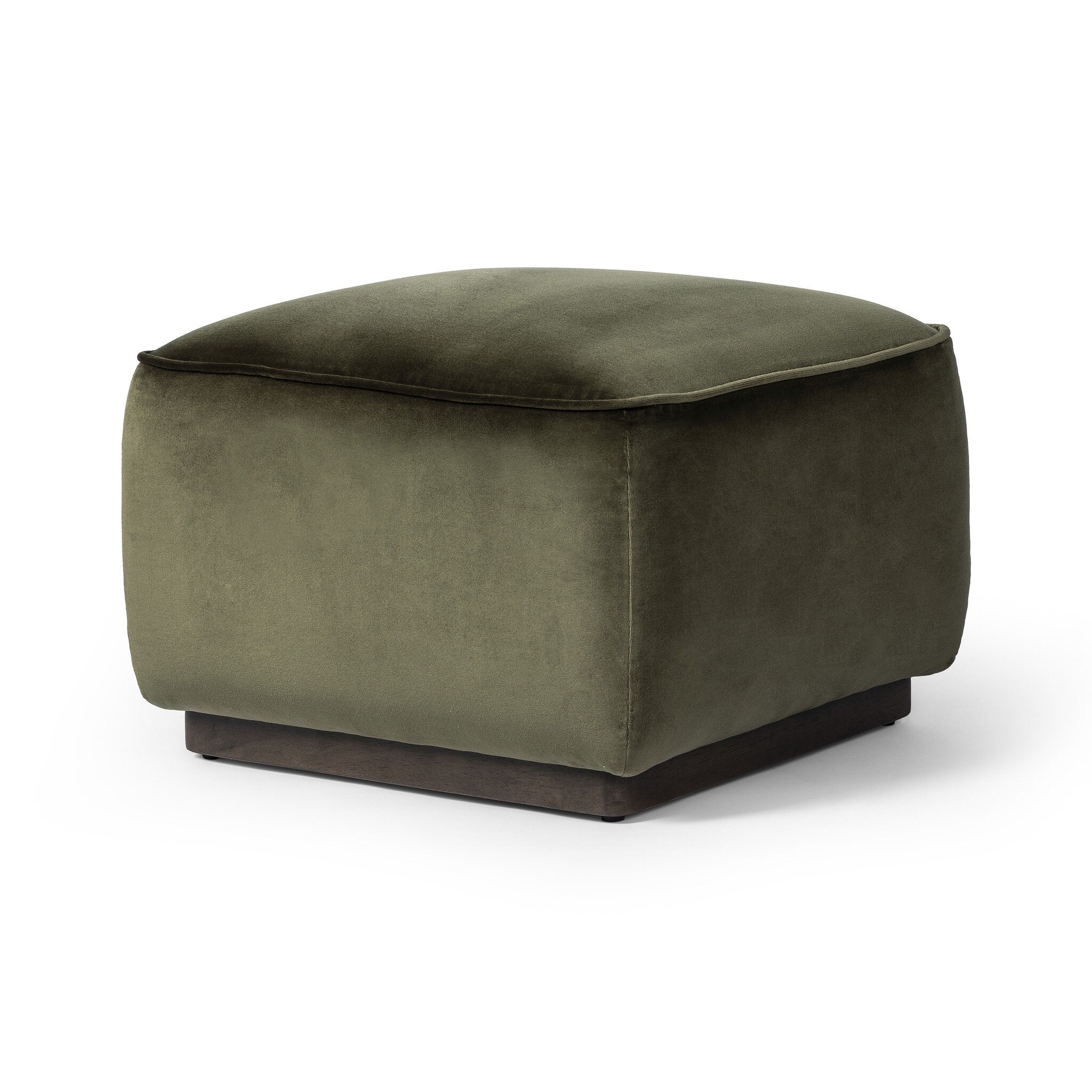 Four Hands Sinclair Square Ottoman-21" — Surrey Olive-Sienna Brown