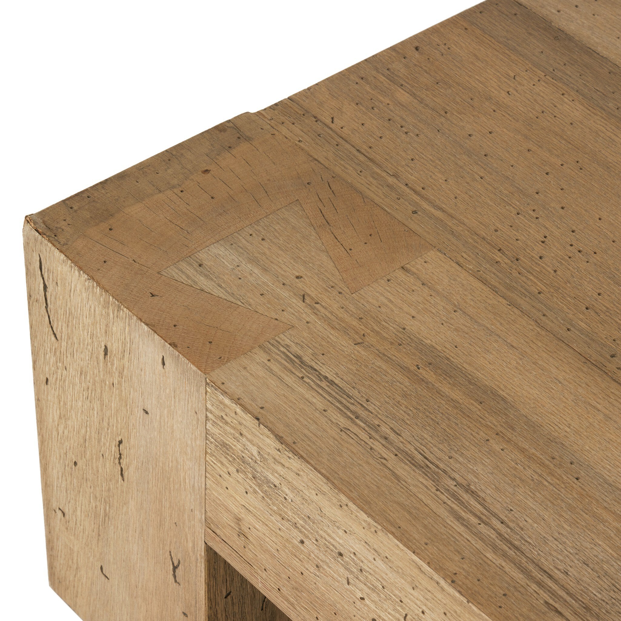 Four Hands Abaso Rectangular Coffee Table — Rustic Wormwood Oak