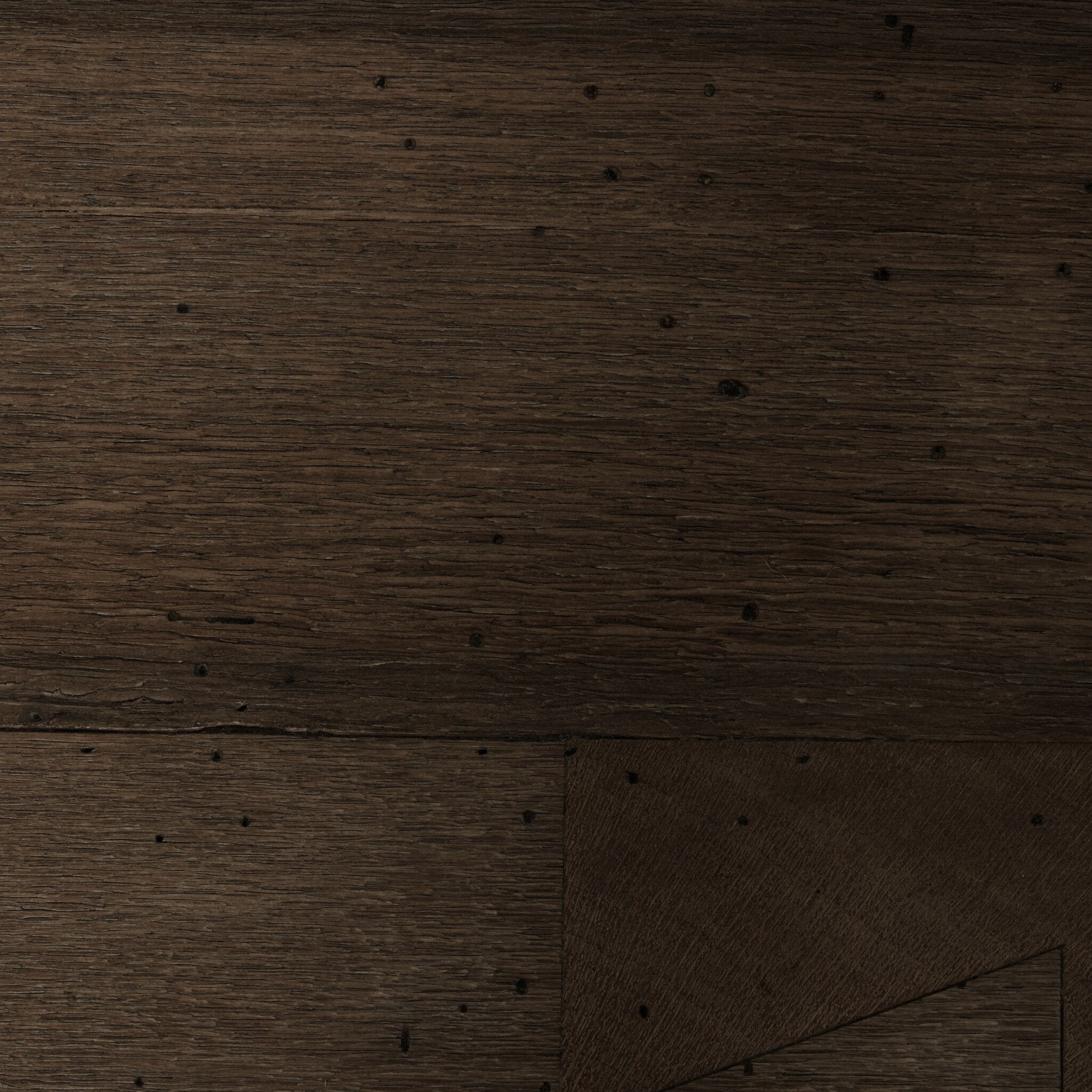 Four Hands Abaso Rectangular Coffee Table — Ebony Rustic Wormwood Oak