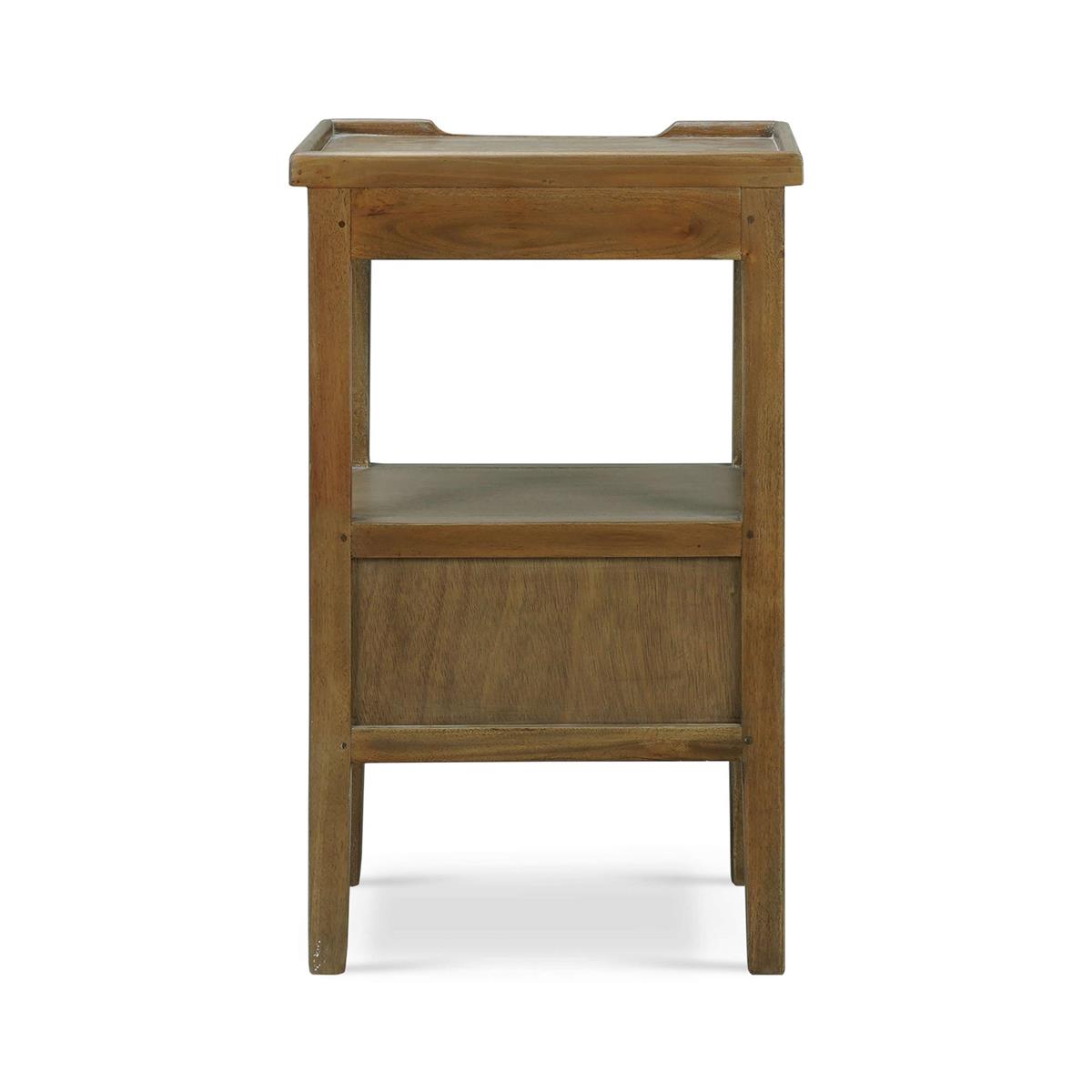 Bramble Eton 2 Drawer Side Table w/ Pull Out Shelf — Straw Wash