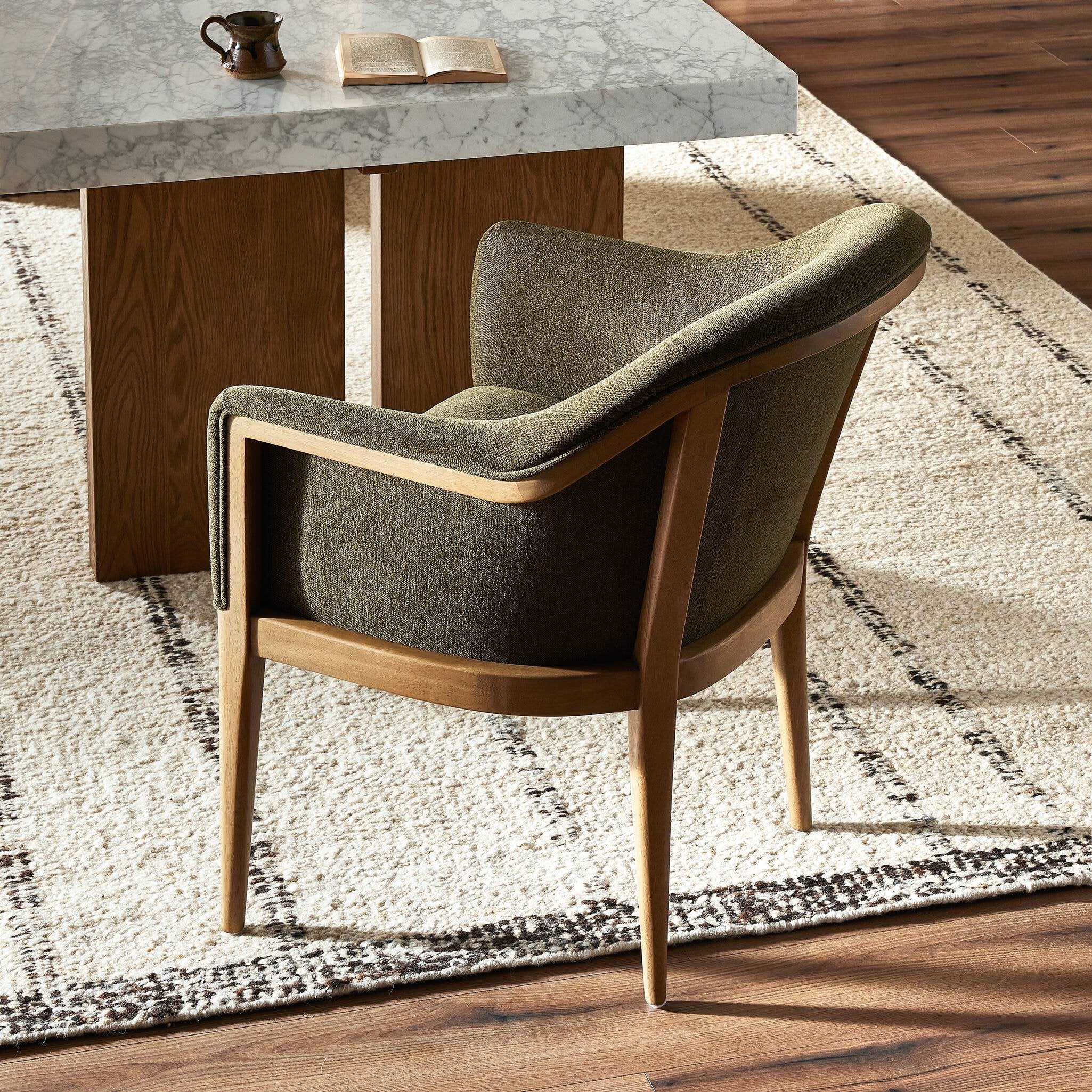 Four Hands Colston Dining Chair — Sutton Olive-Warm Buff Parawood