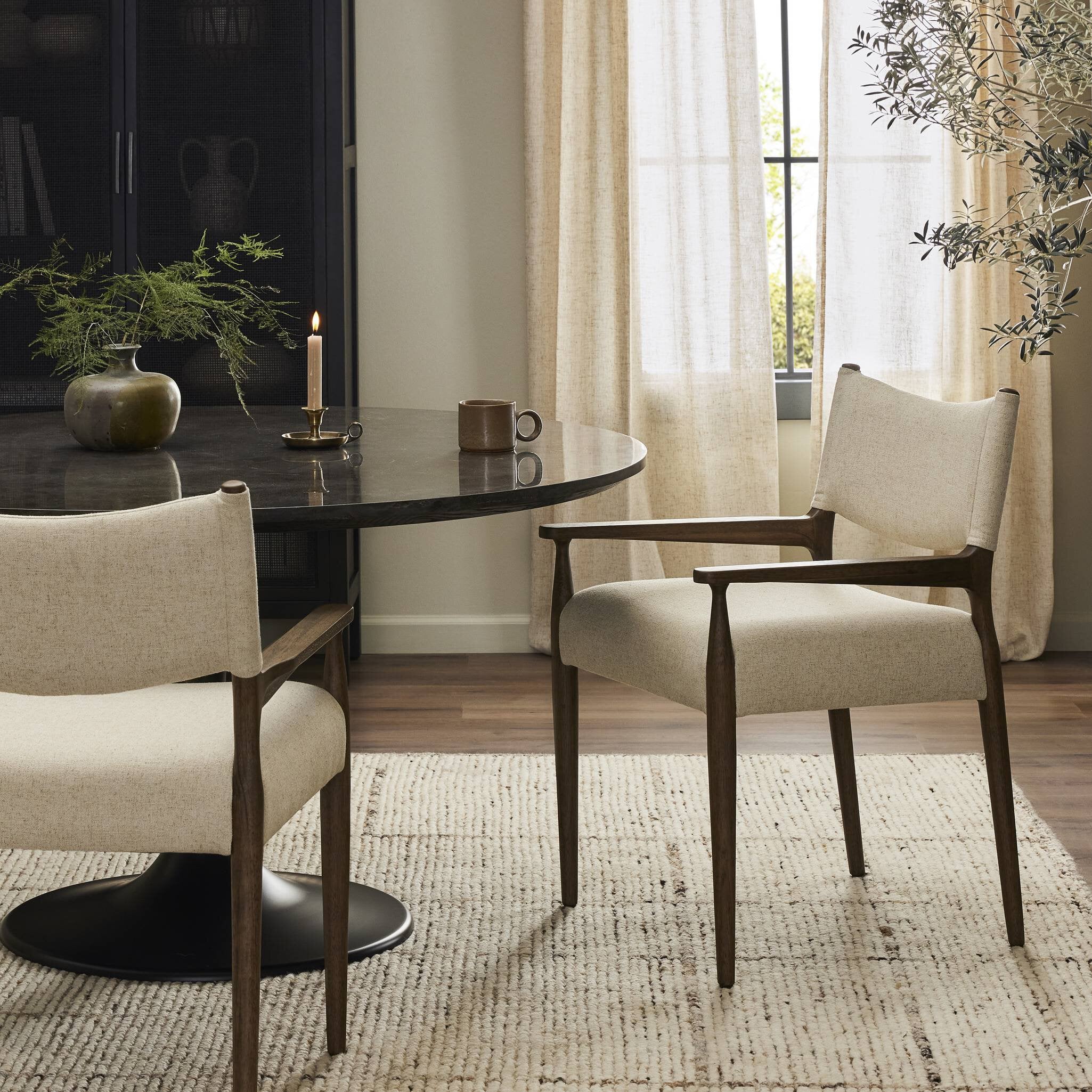 Four Hands Jayla Dining Armchair — Antwerp Natural-Antique Walnut
