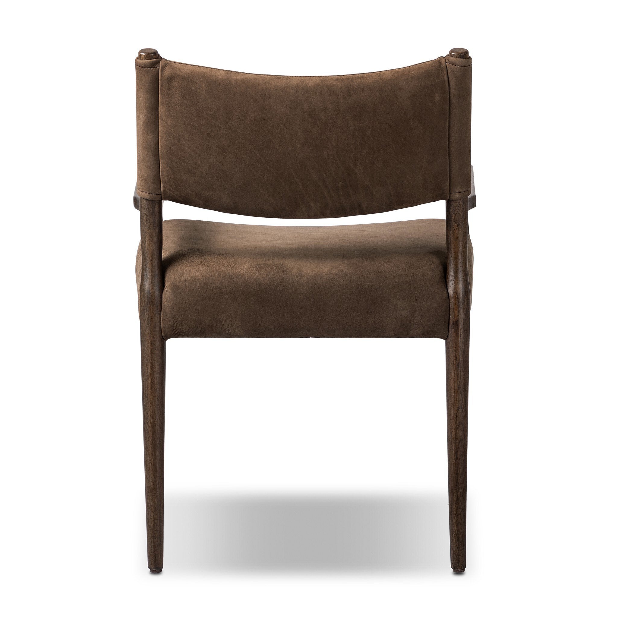 Four Hands Jayla Dining Armchair — Nubuck Cigar-Burnt Oak