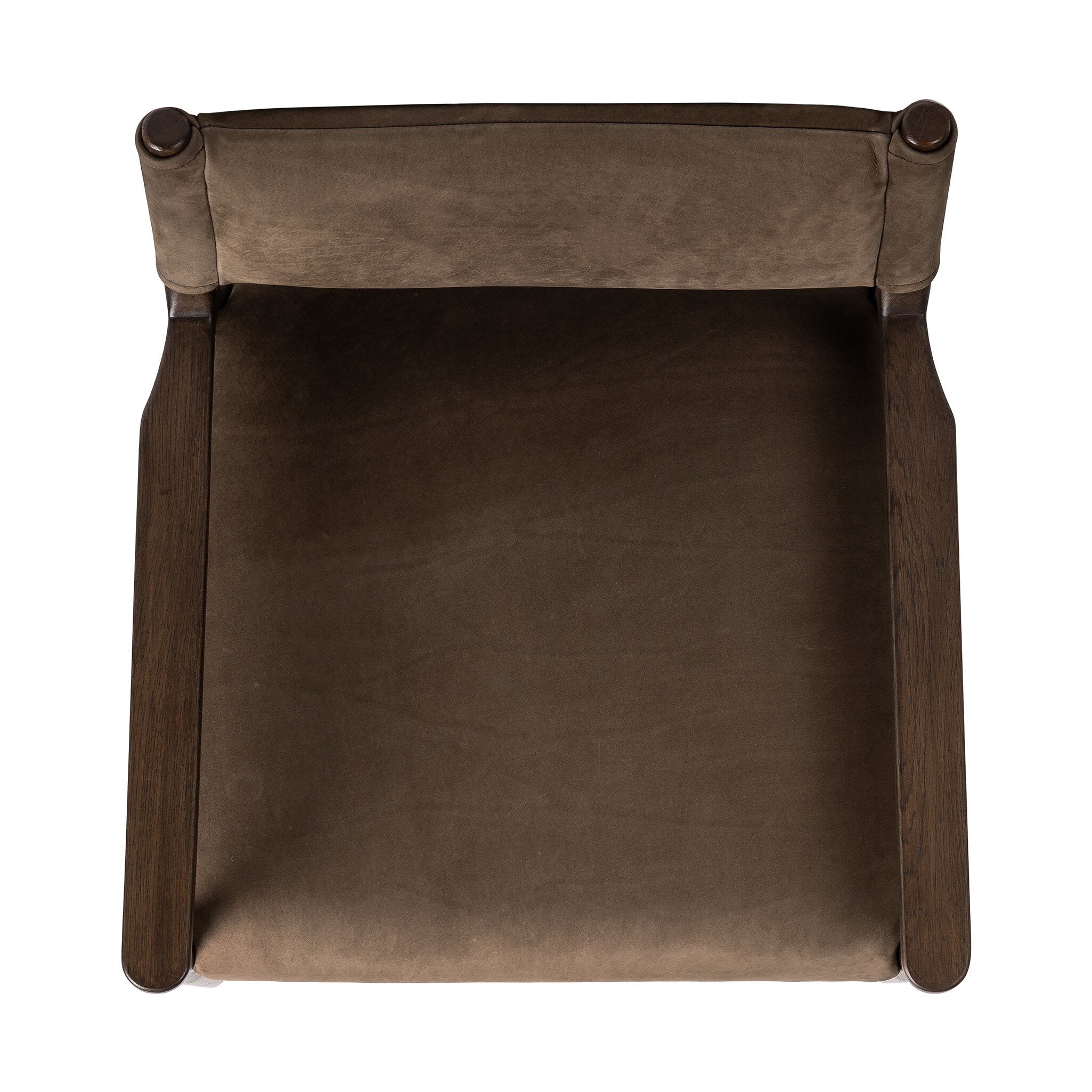 Four Hands Jayla Dining Armchair — Nubuck Cigar-Burnt Oak