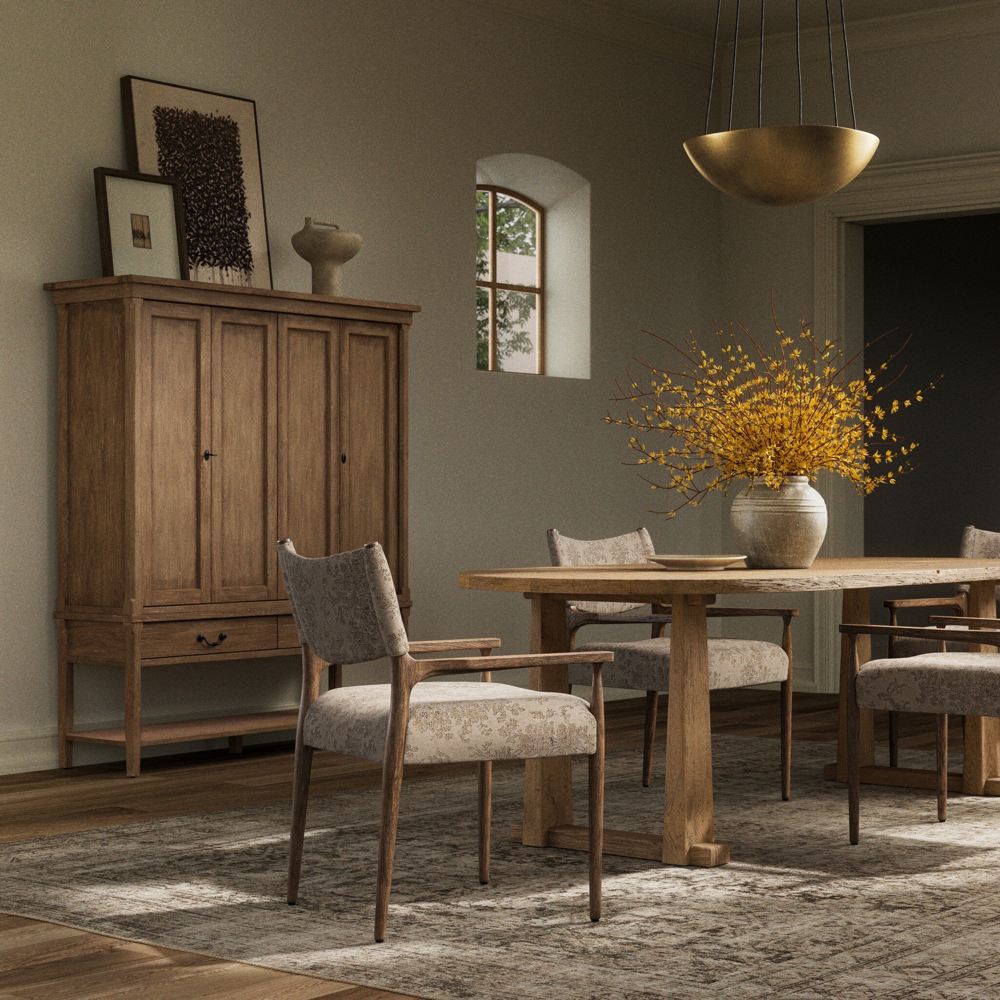 Four Hands Jayla Dining Armchair — Fallingbrook Natural-Toasted Oak
