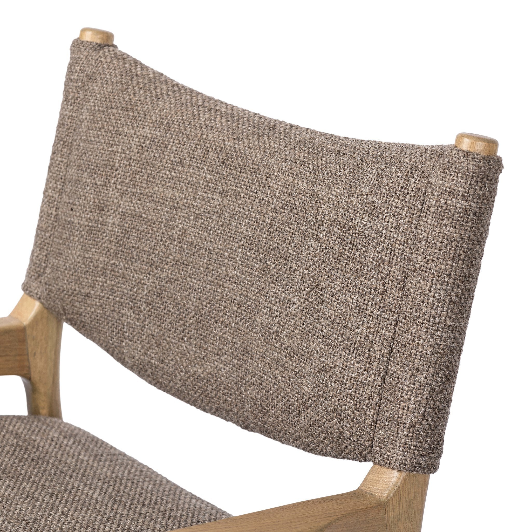 Four Hands Jayla Dining Armchair — Saxon Mink-Natural Oak
