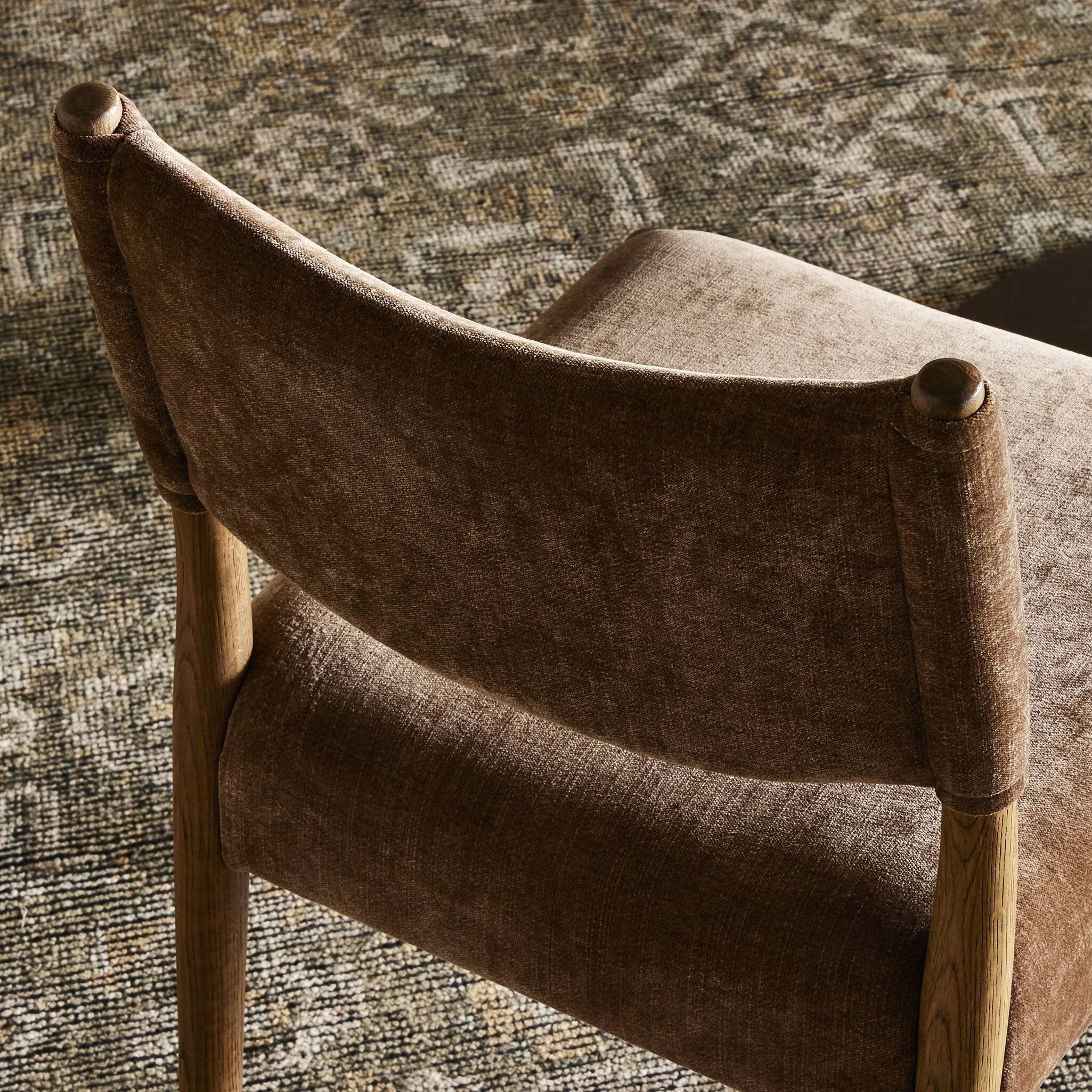 Four Hands Jayla Armless Dining Chair — Altair Mushroom-Toasted Oak