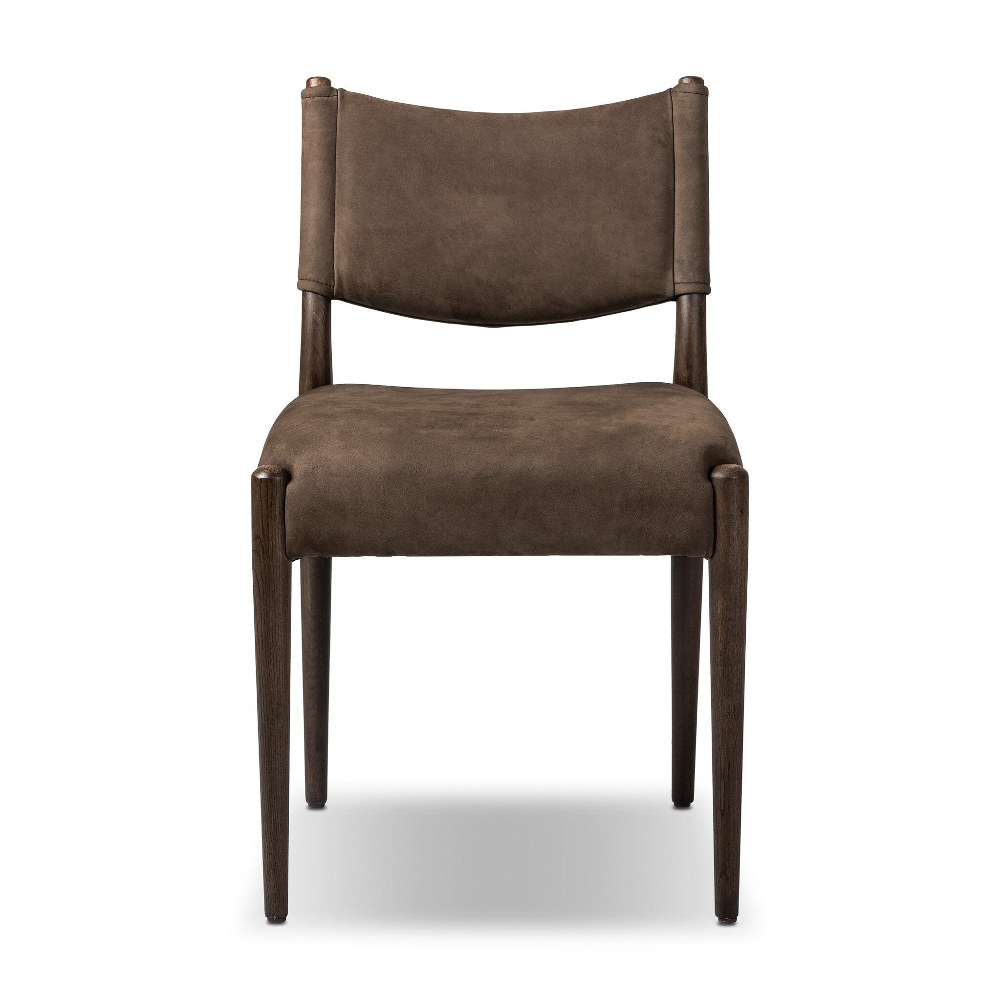 Four Hands Jayla Armless Dining Chair — Nubuck Cigar-Burnt Oak