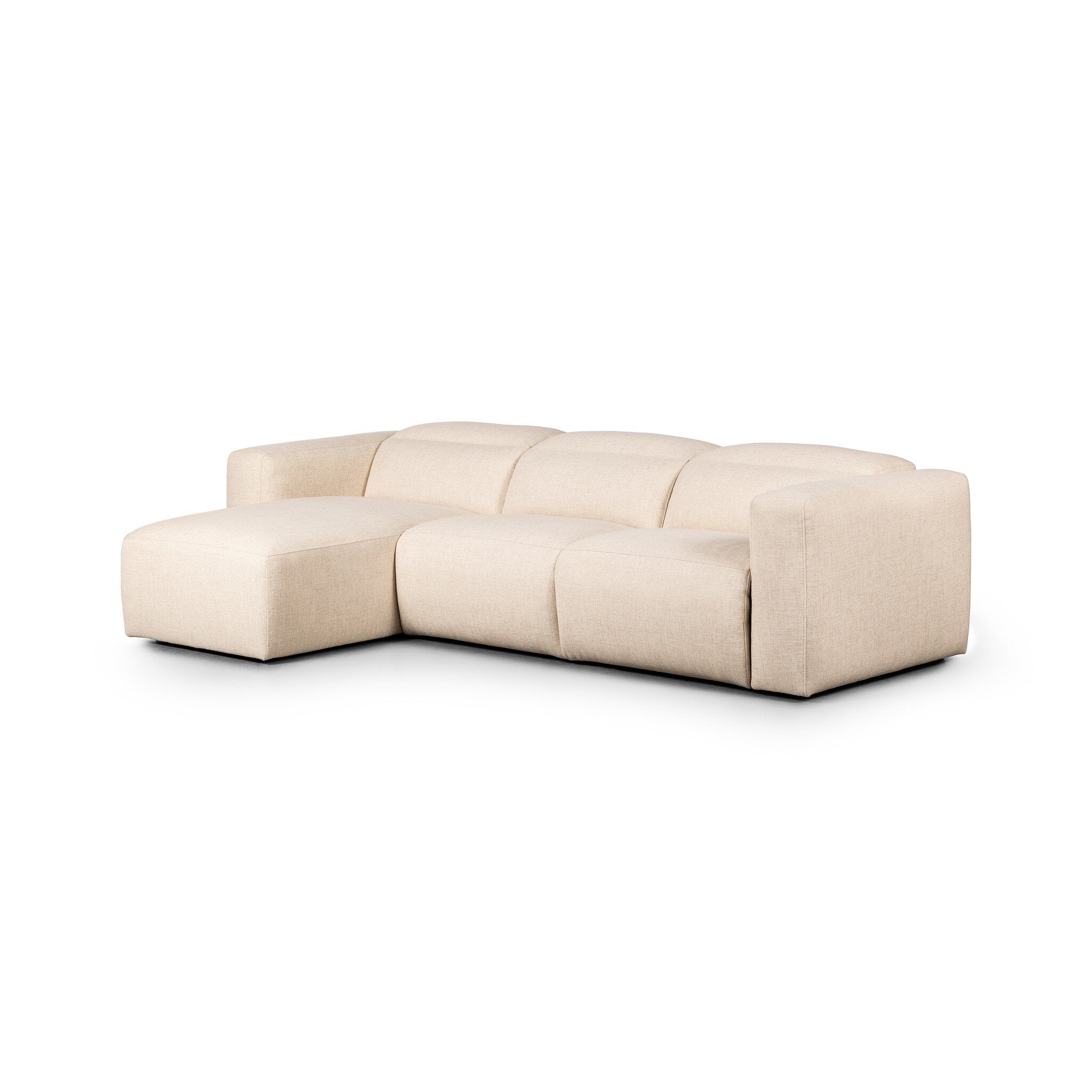 Four Hands Radley Power Recliner 3-Piece Sectional W/ Chaise — Antigo Natural