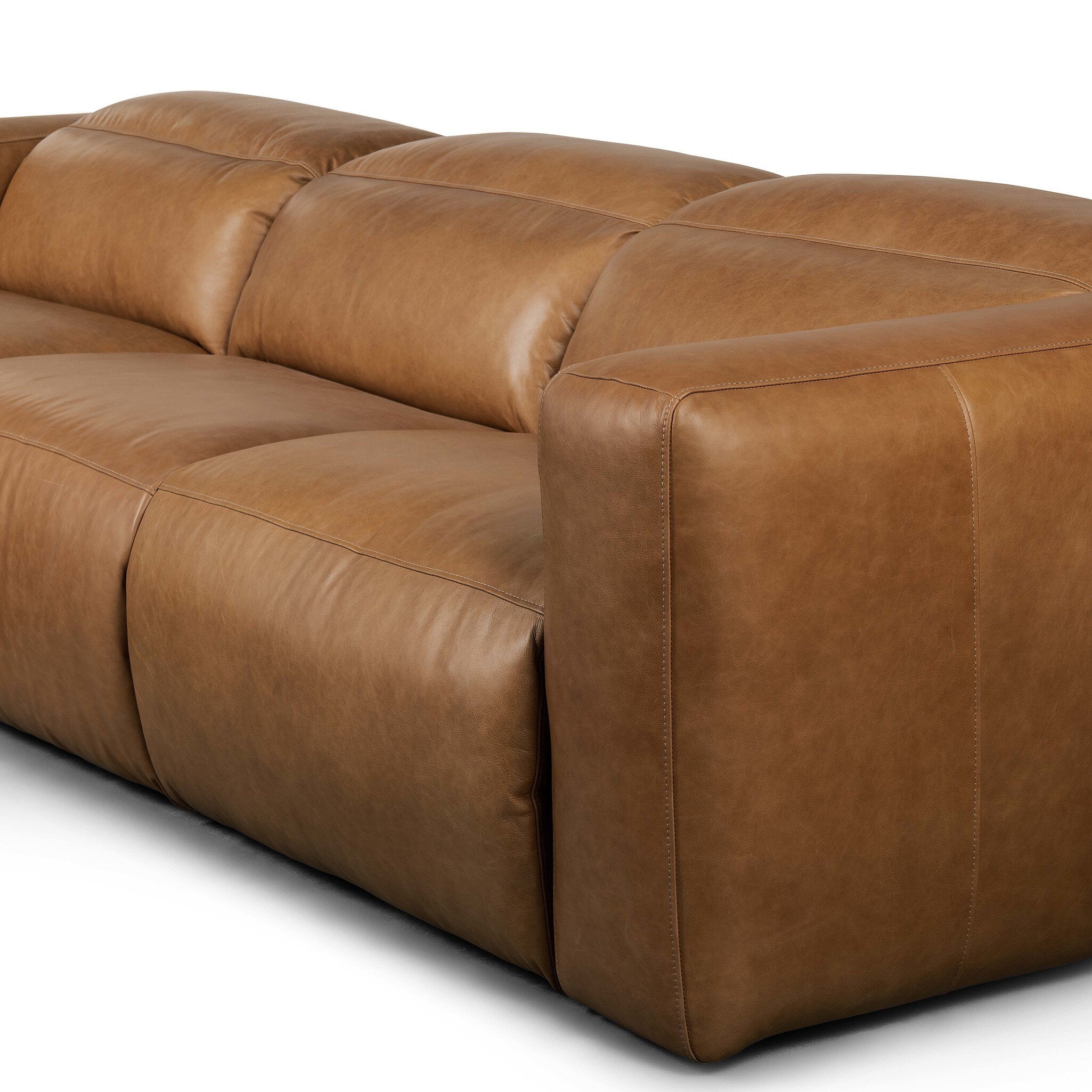 Four Hands Radley Power Recliner 3-Piece Sectional W/ Chaise — Sonoma Butterscotch