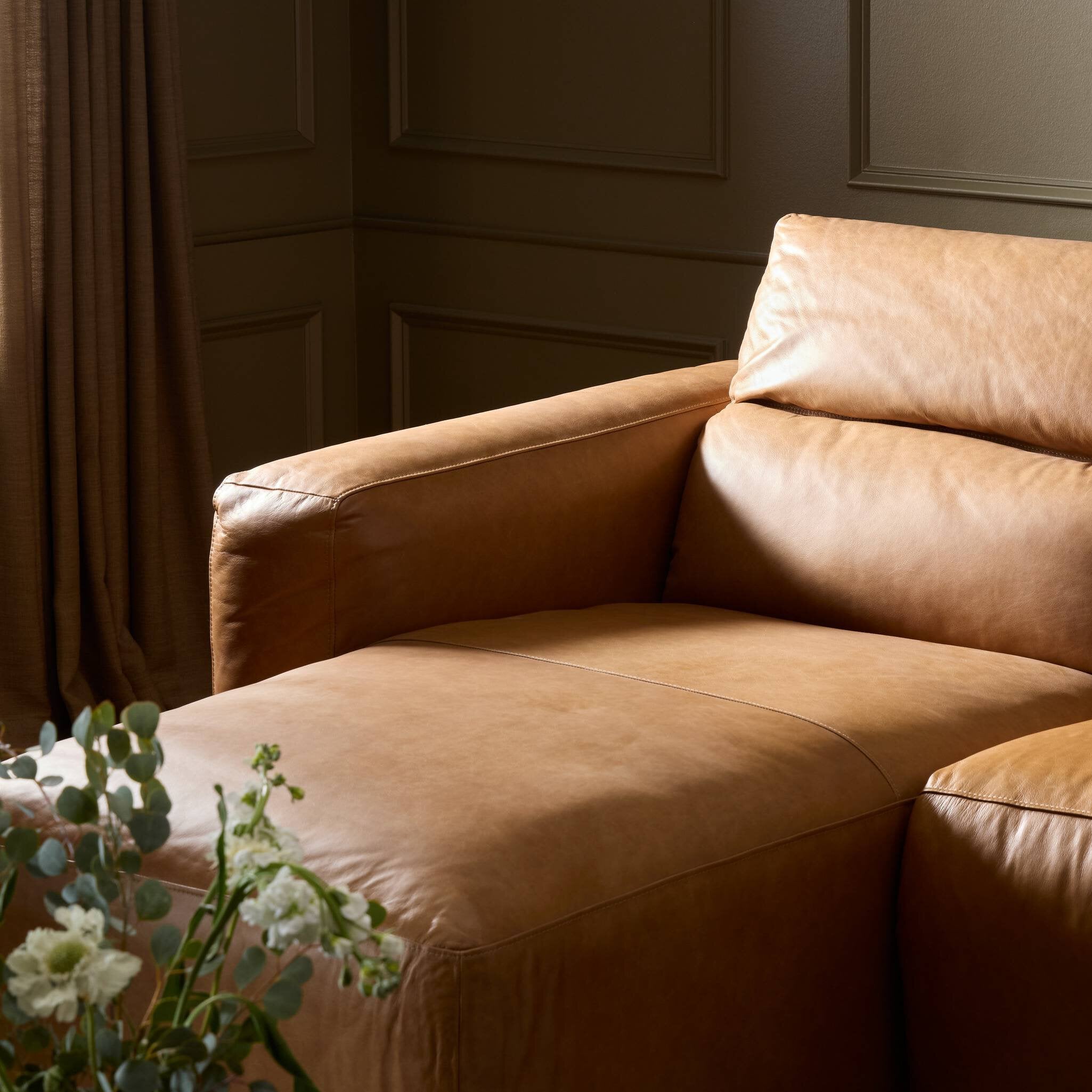 Four Hands Radley Power Recliner 3-Piece Sectional W/ Chaise — Sonoma Butterscotch