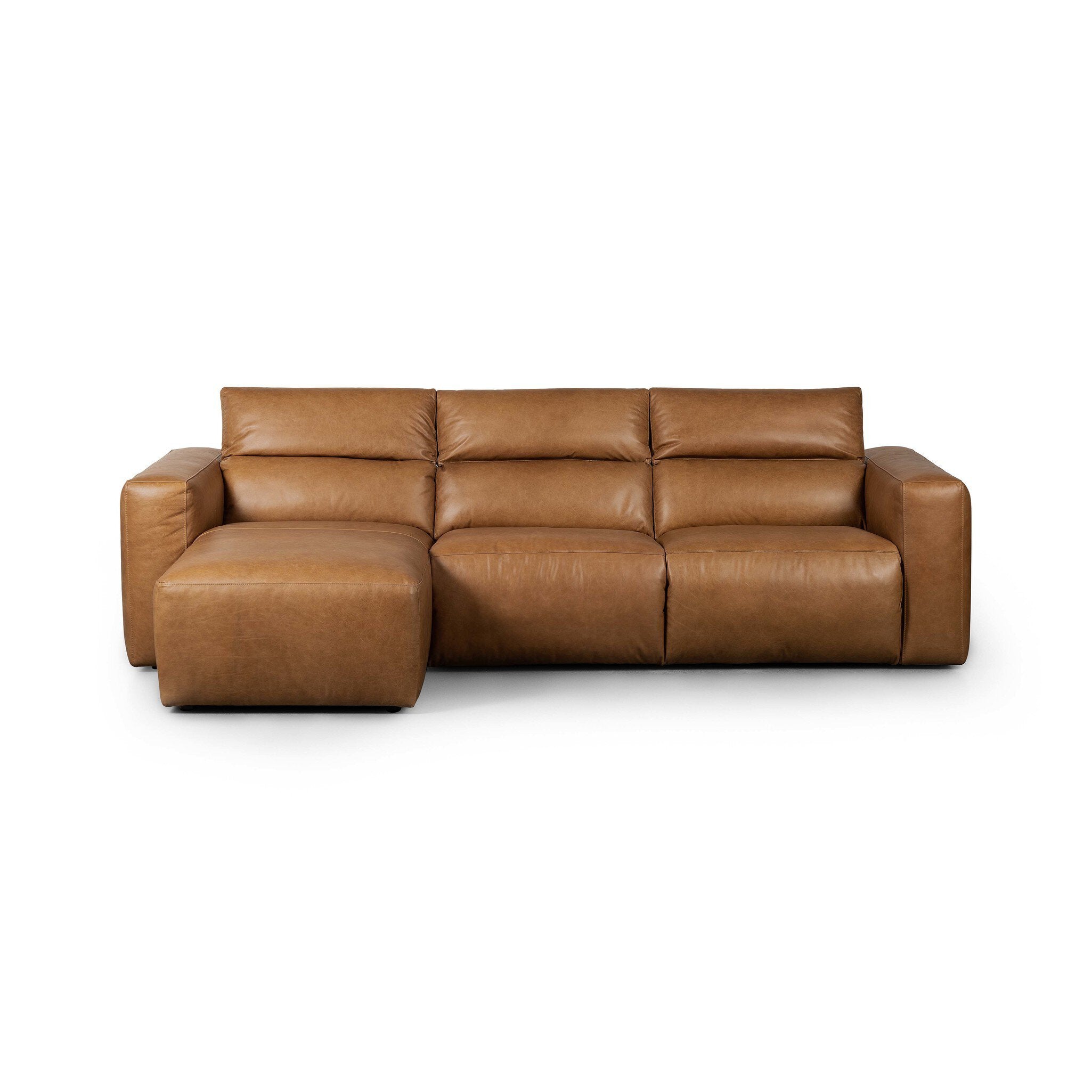 Four Hands Radley Power Recliner 3-Piece Sectional W/ Chaise — Sonoma Butterscotch