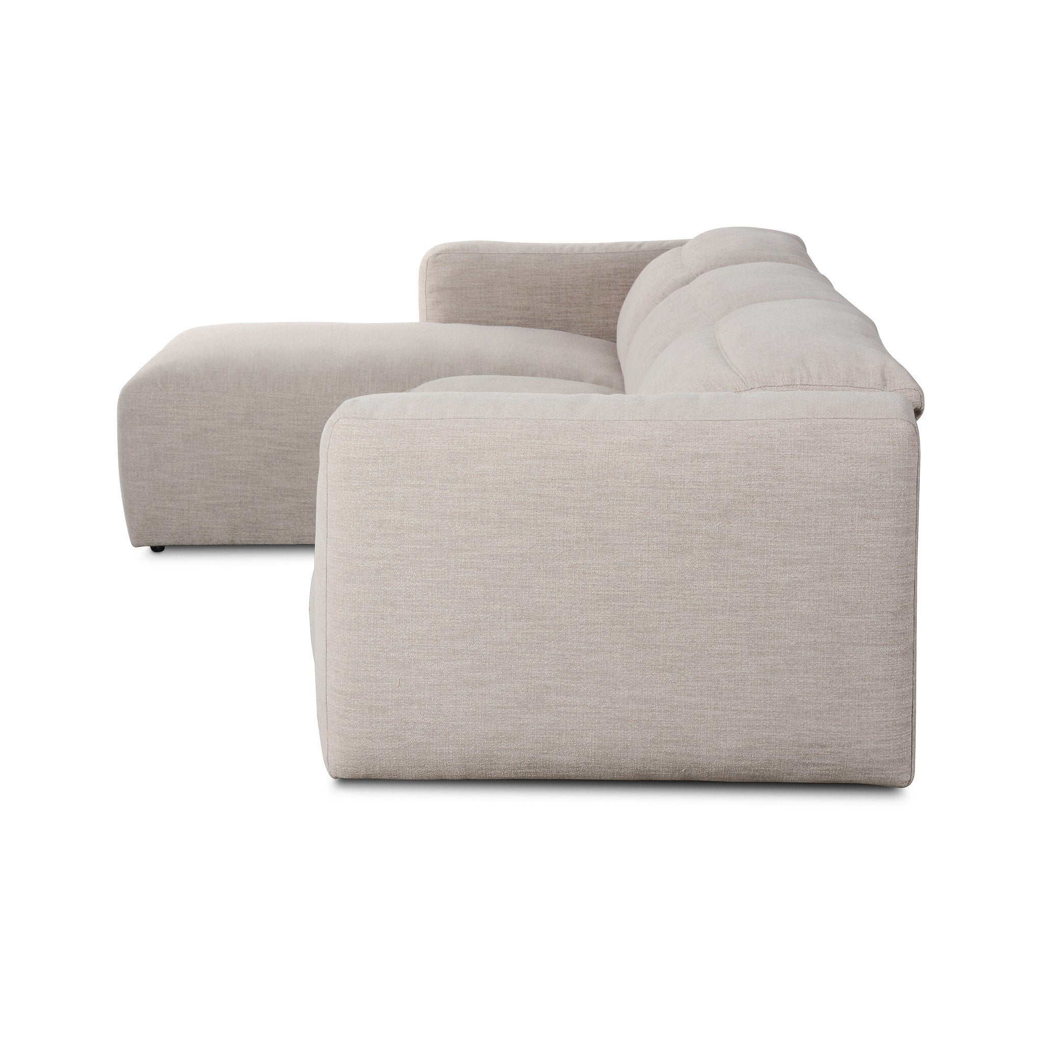 Four Hands Radley Power Recliner 3-Piece Sectional W/ Chaise — Laken Stone
