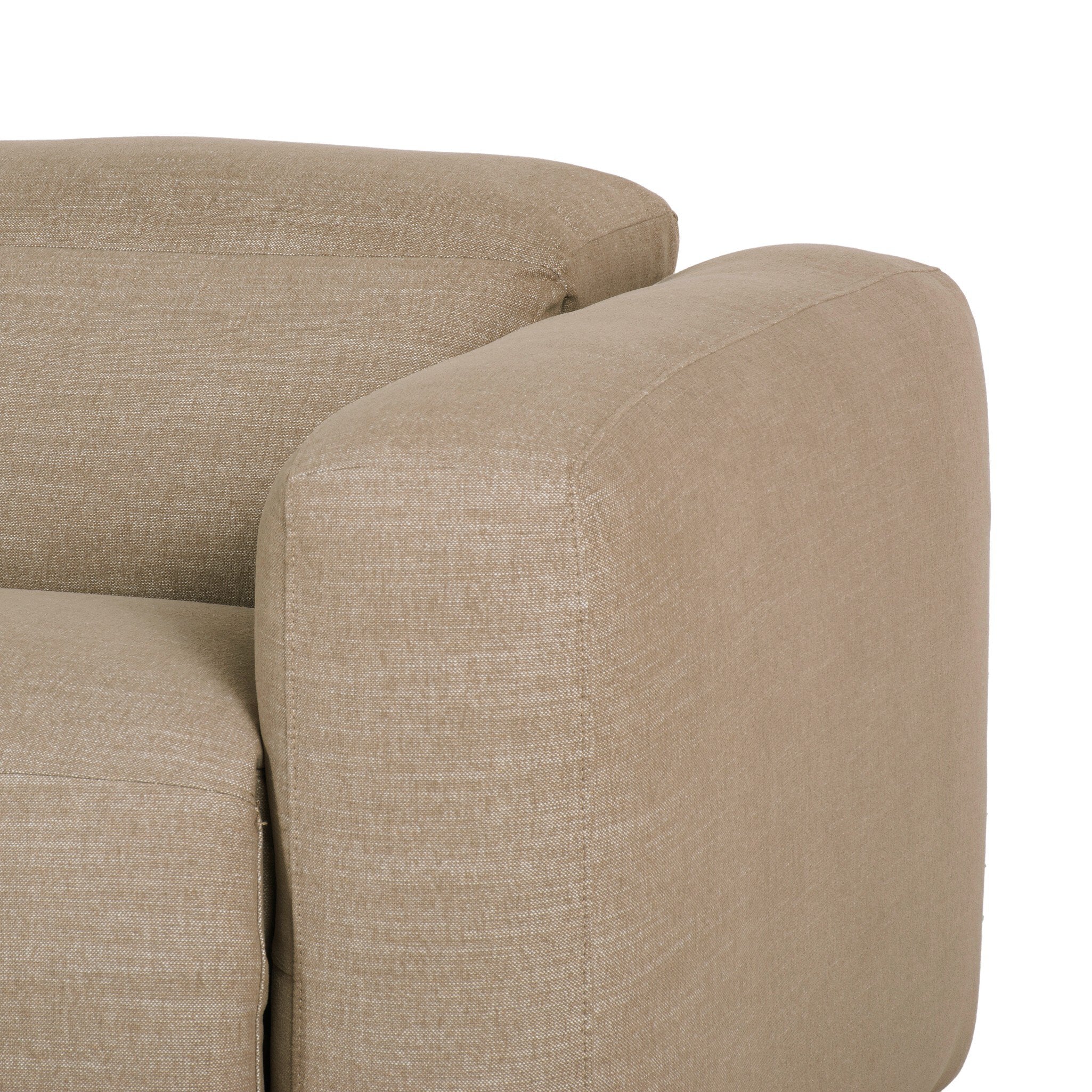Four Hands Radley Power Recliner 3-Piece Sectional W/ Chaise — Crypton Nomad Taupe