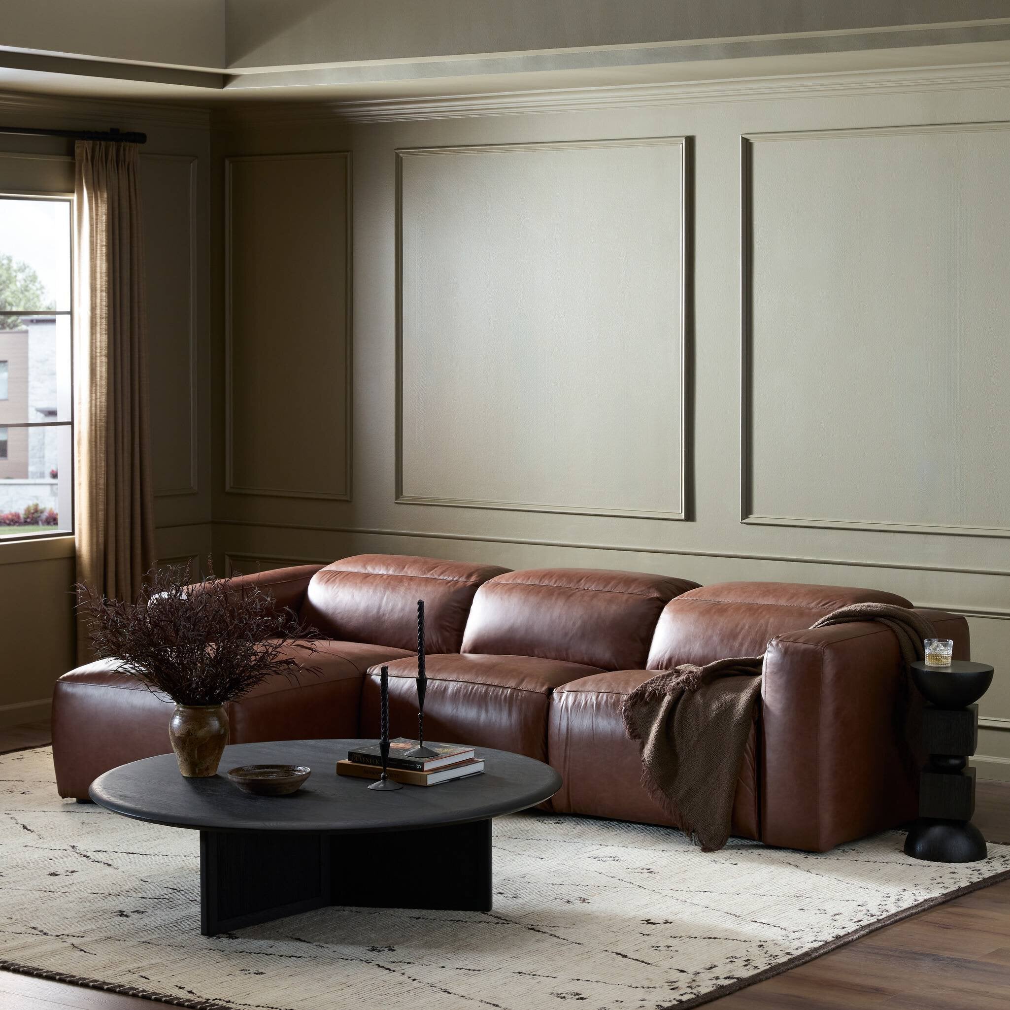 Four Hands Radley Power Recliner 3-Piece Sectional W/ Chaise — Sonoma Coco