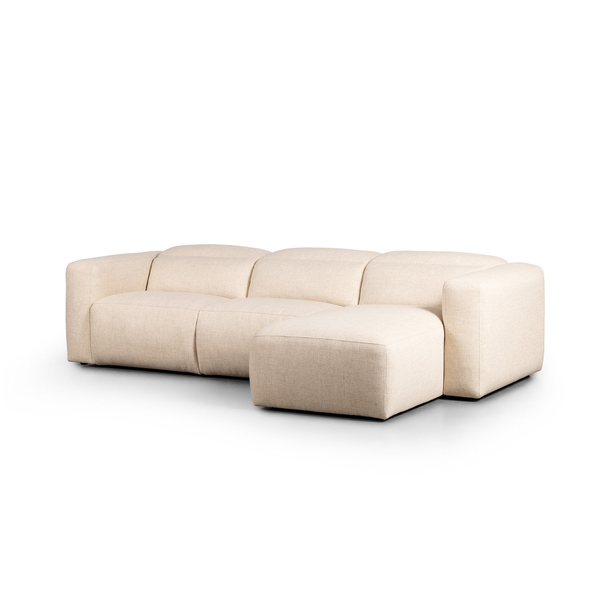 Four Hands Radley Power Recliner 3-Piece Sectional W/ Chaise — Antigo Natural