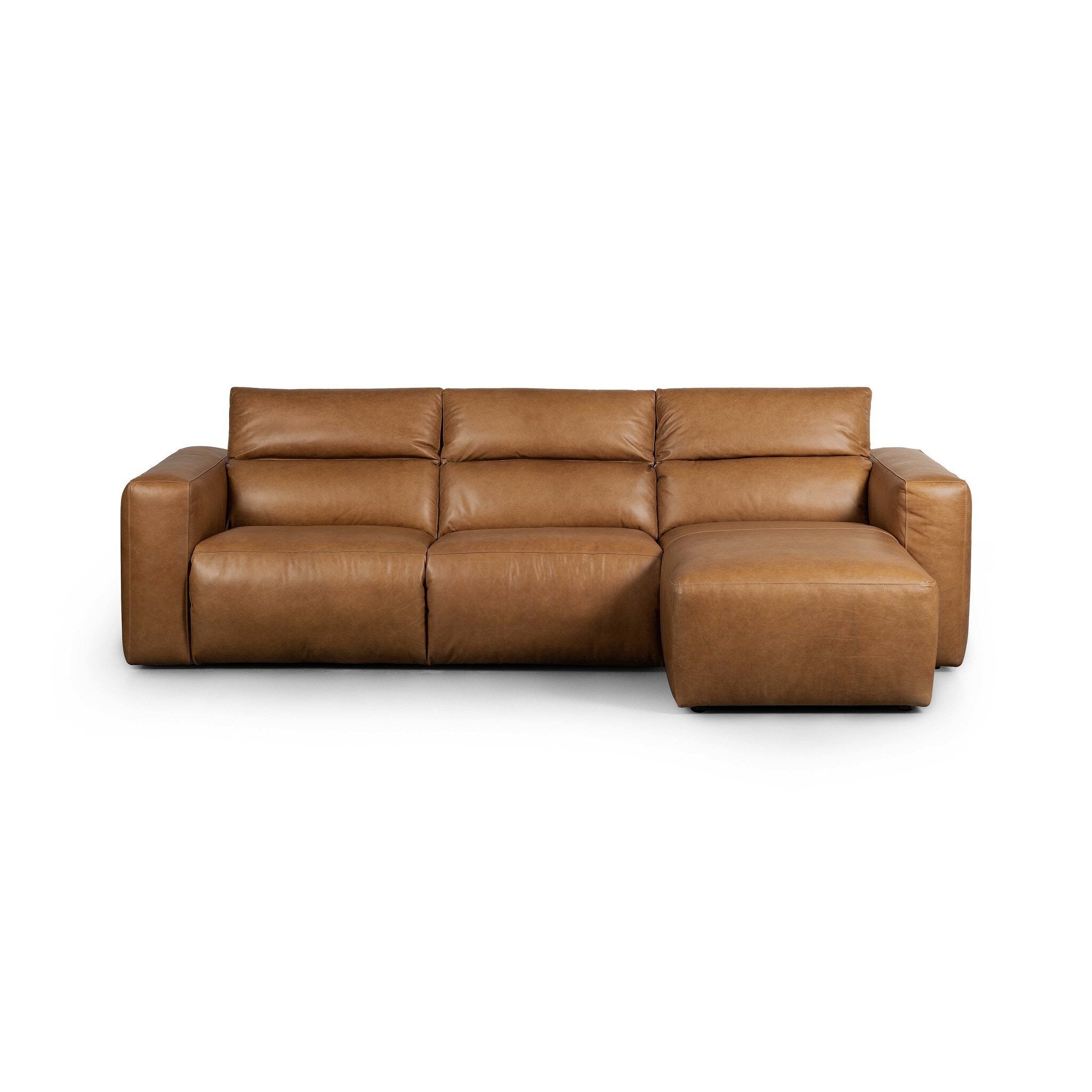 Four Hands Radley Power Recliner 3-Piece Sectional W/ Chaise — Sonoma Butterscotch