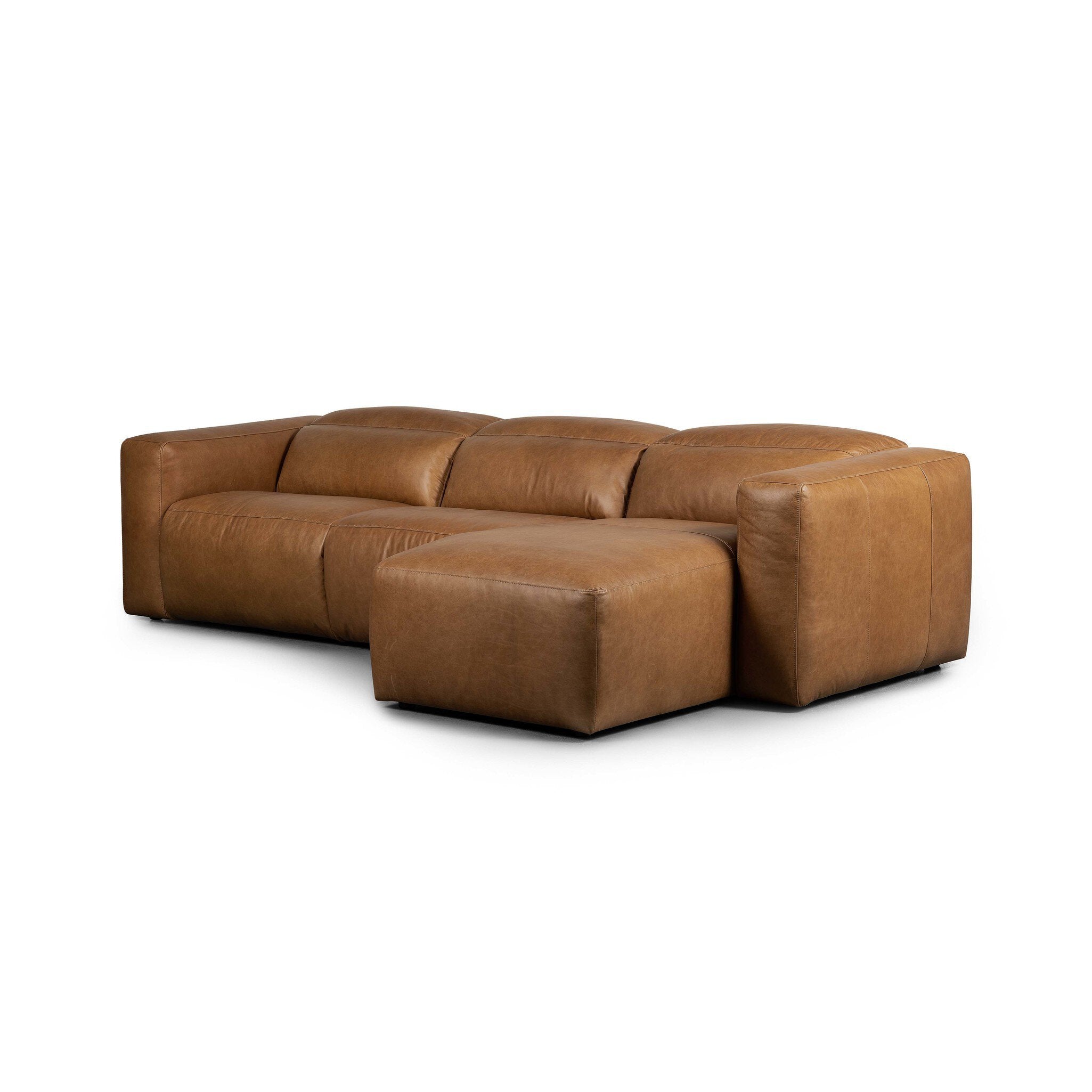Four Hands Radley Power Recliner 3-Piece Sectional W/ Chaise — Sonoma Butterscotch