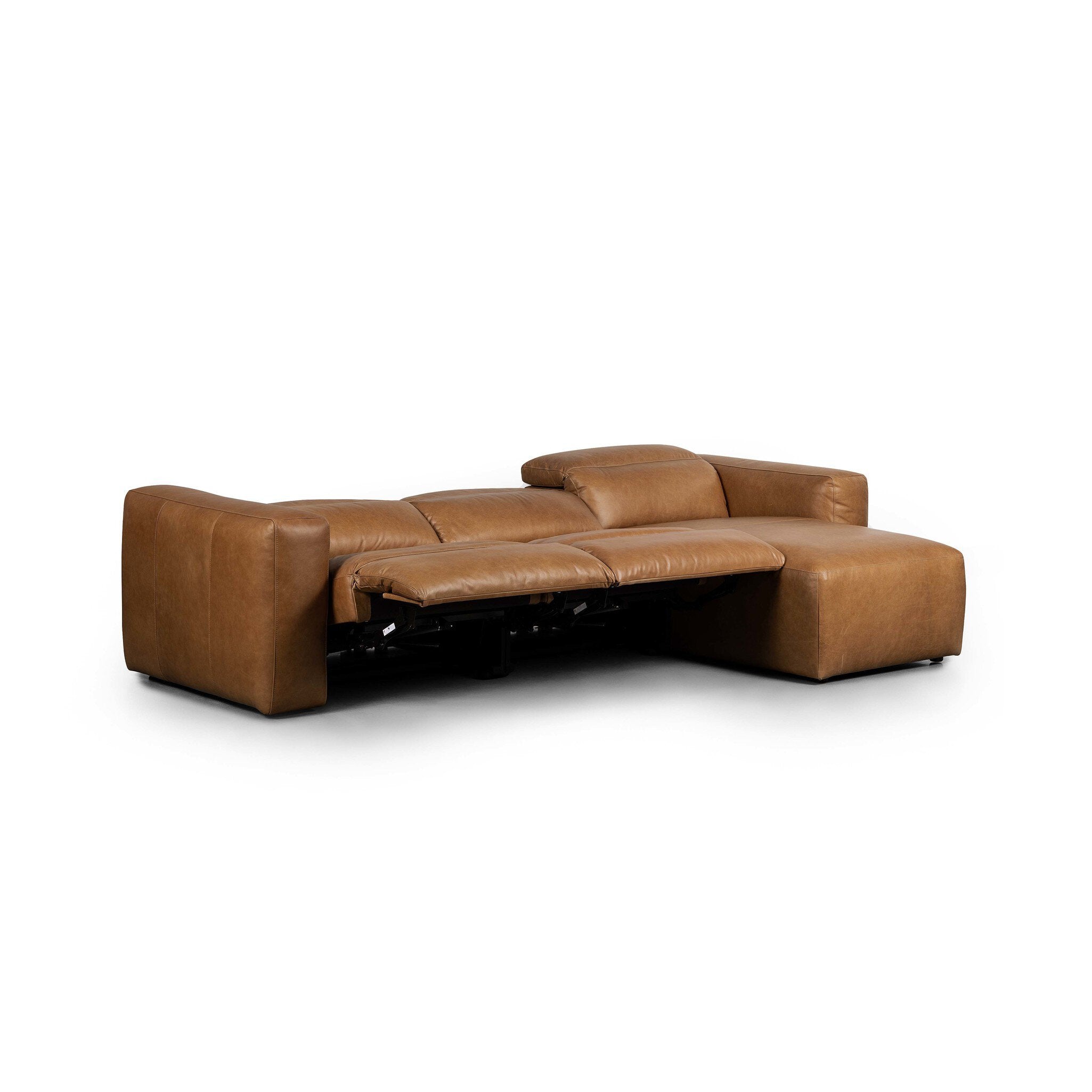 Four Hands Radley Power Recliner 3-Piece Sectional W/ Chaise — Sonoma Butterscotch