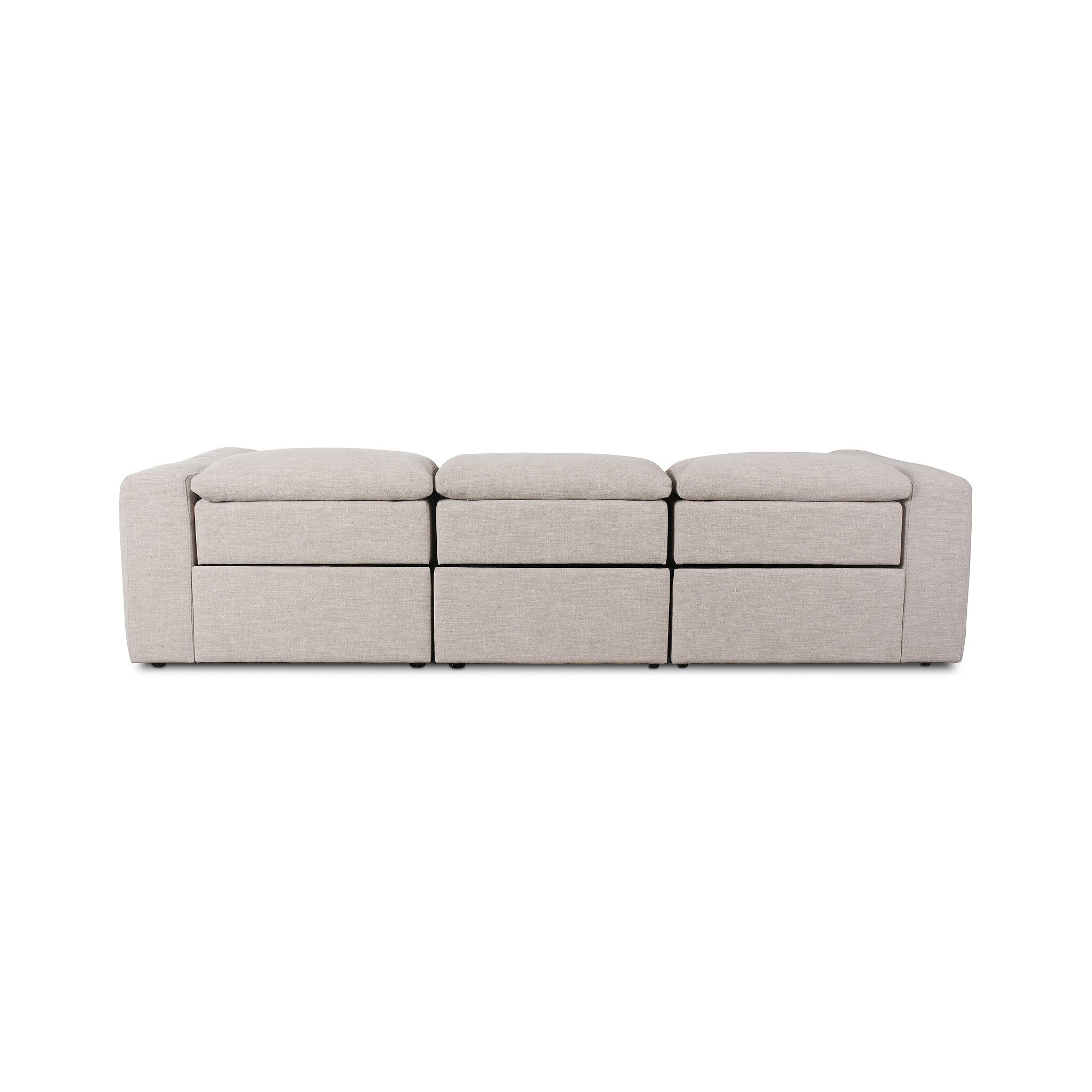 Four Hands Radley Power Recliner 3-Piece Sectional W/ Chaise — Laken Stone